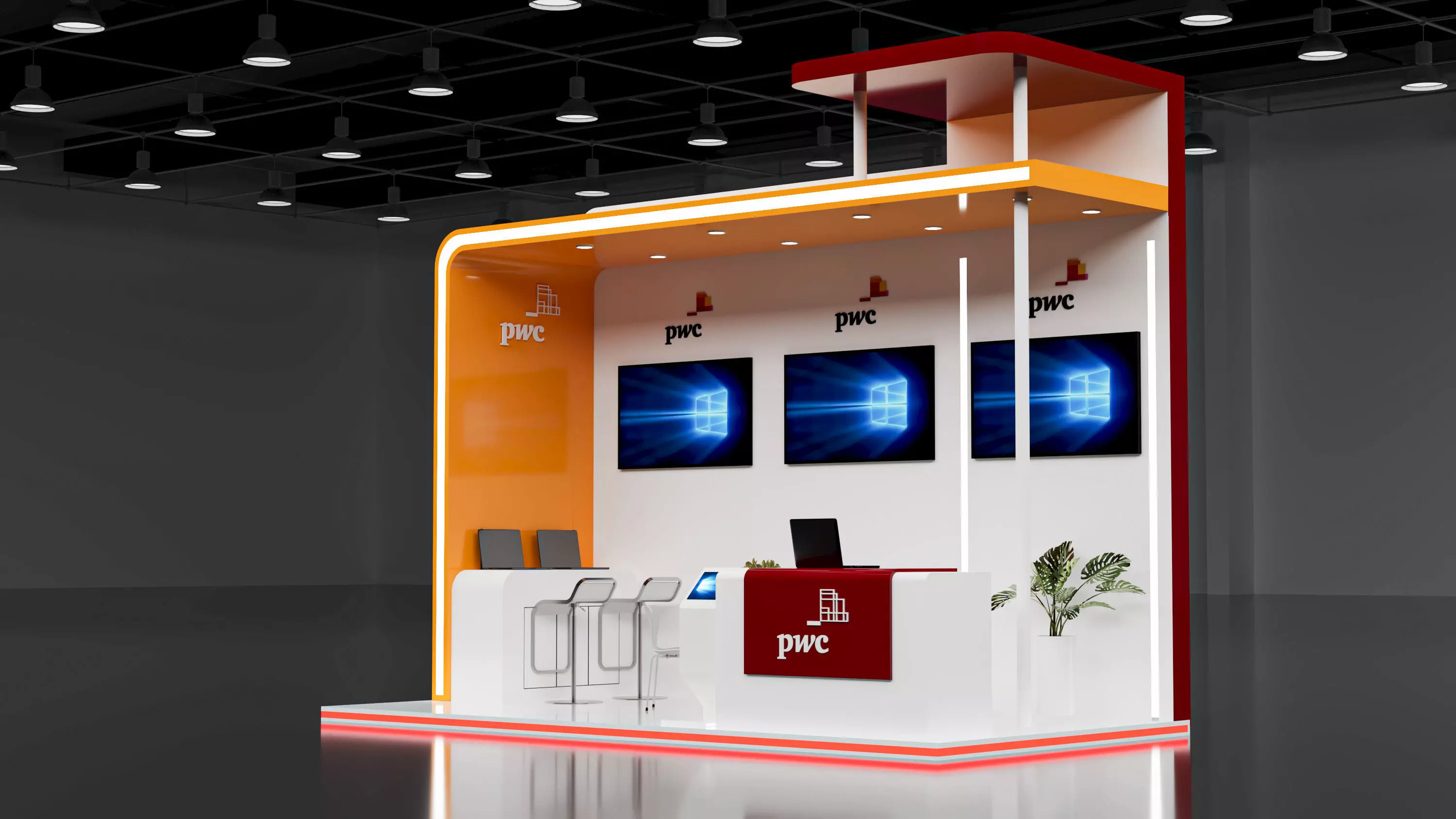 booth 6x3 open 3 side  3D model_0