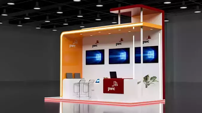 booth 6x3 open 3 side 