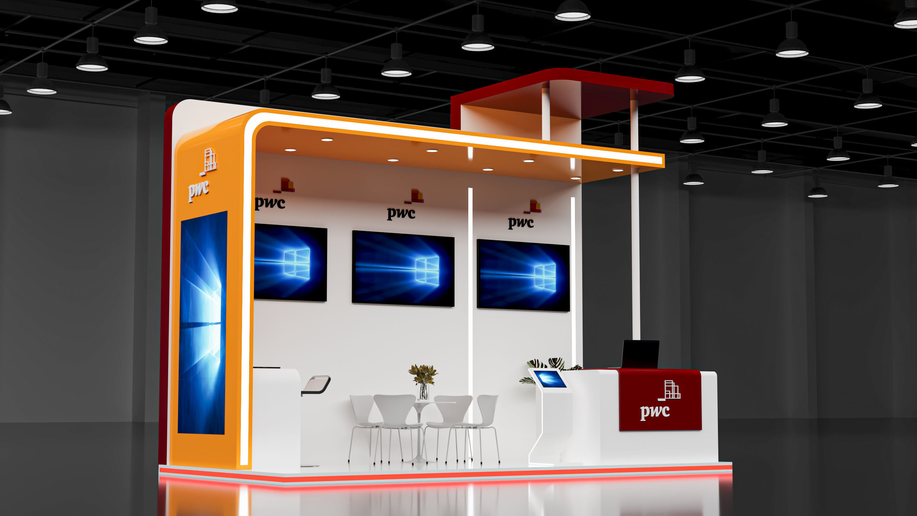 booth 6x3 open 3 side  3D model_1