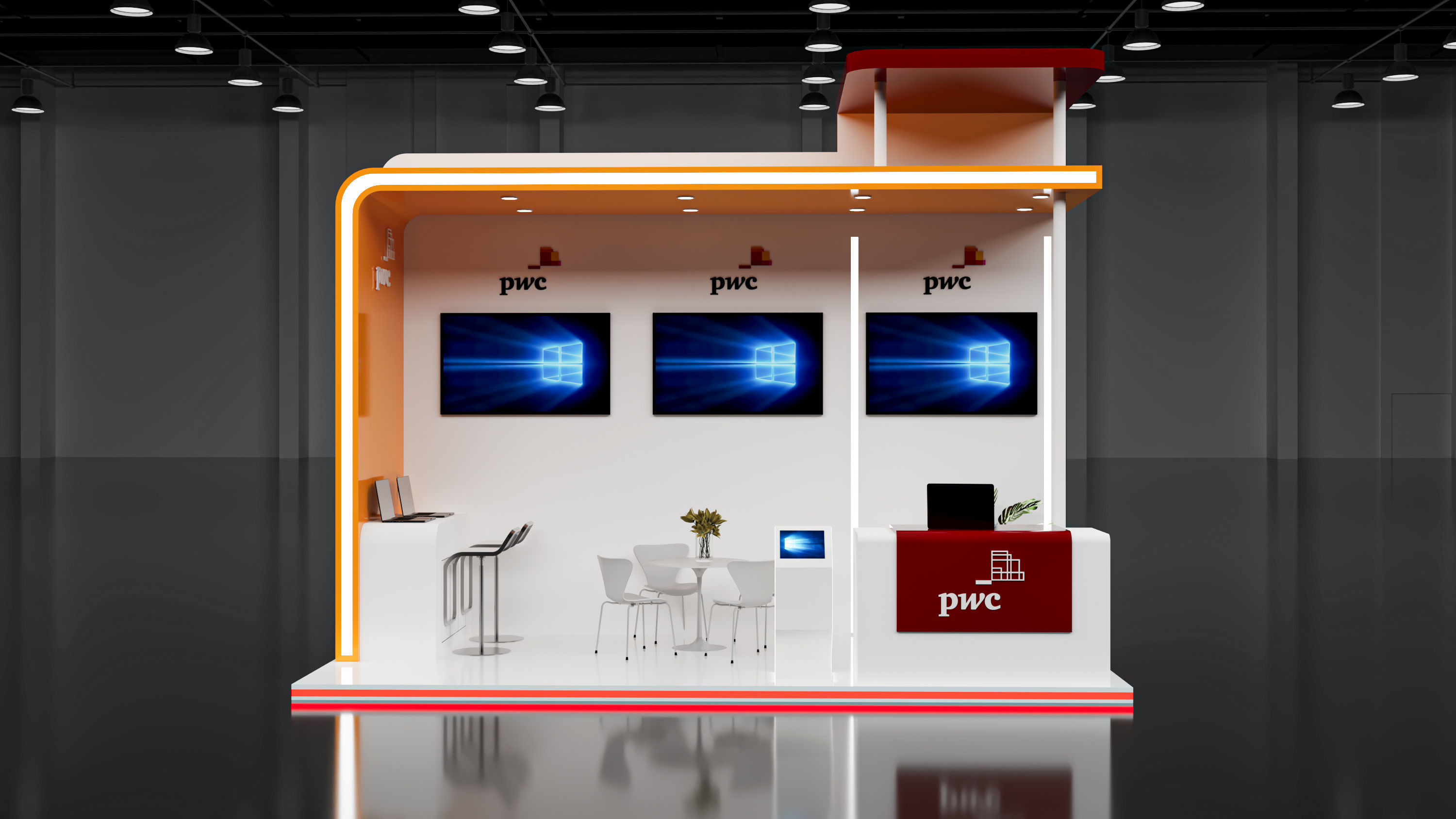 booth 6x3 open 3 side  3D model_2