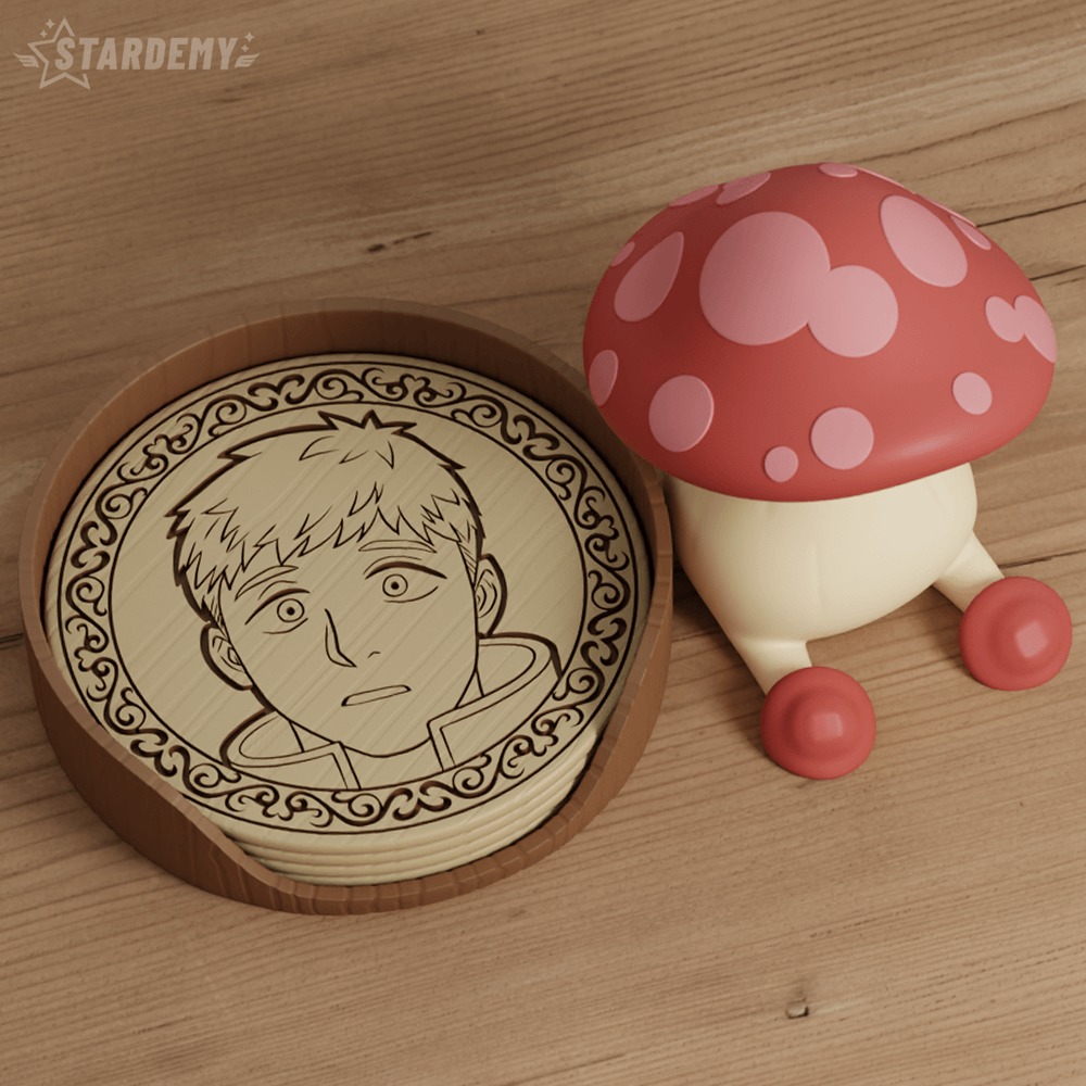 Dungeon Meshi Coaster Set Table Food Drink Mushroom 3D print model_1