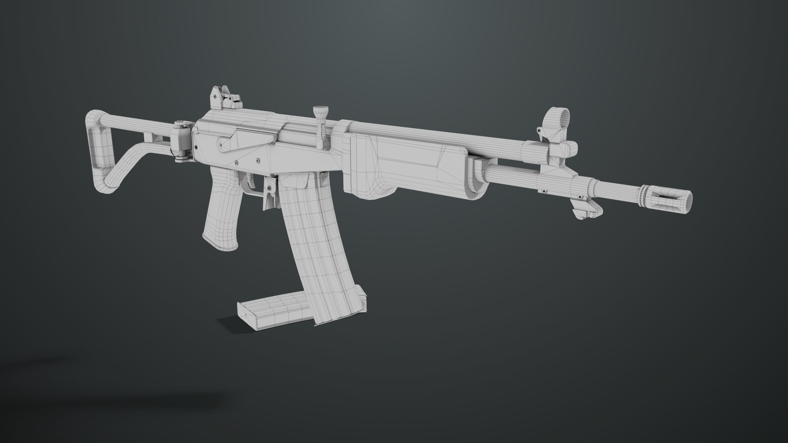 Machine Gun 13 Metal All PBR Unity UE Textures Low-poly 3D model_34