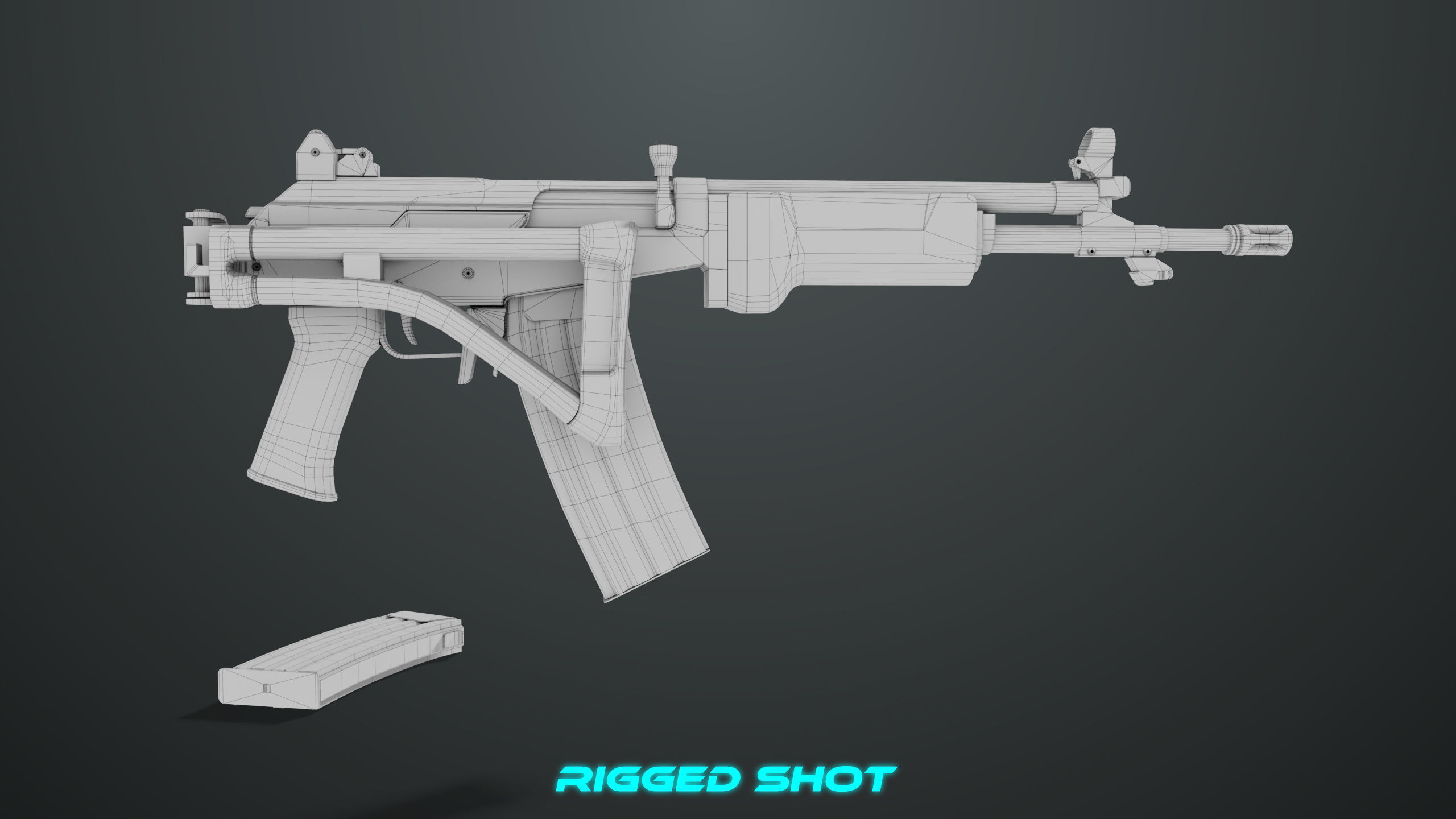 Machine Gun 13 Metal All PBR Unity UE Textures Low-poly 3D model_50