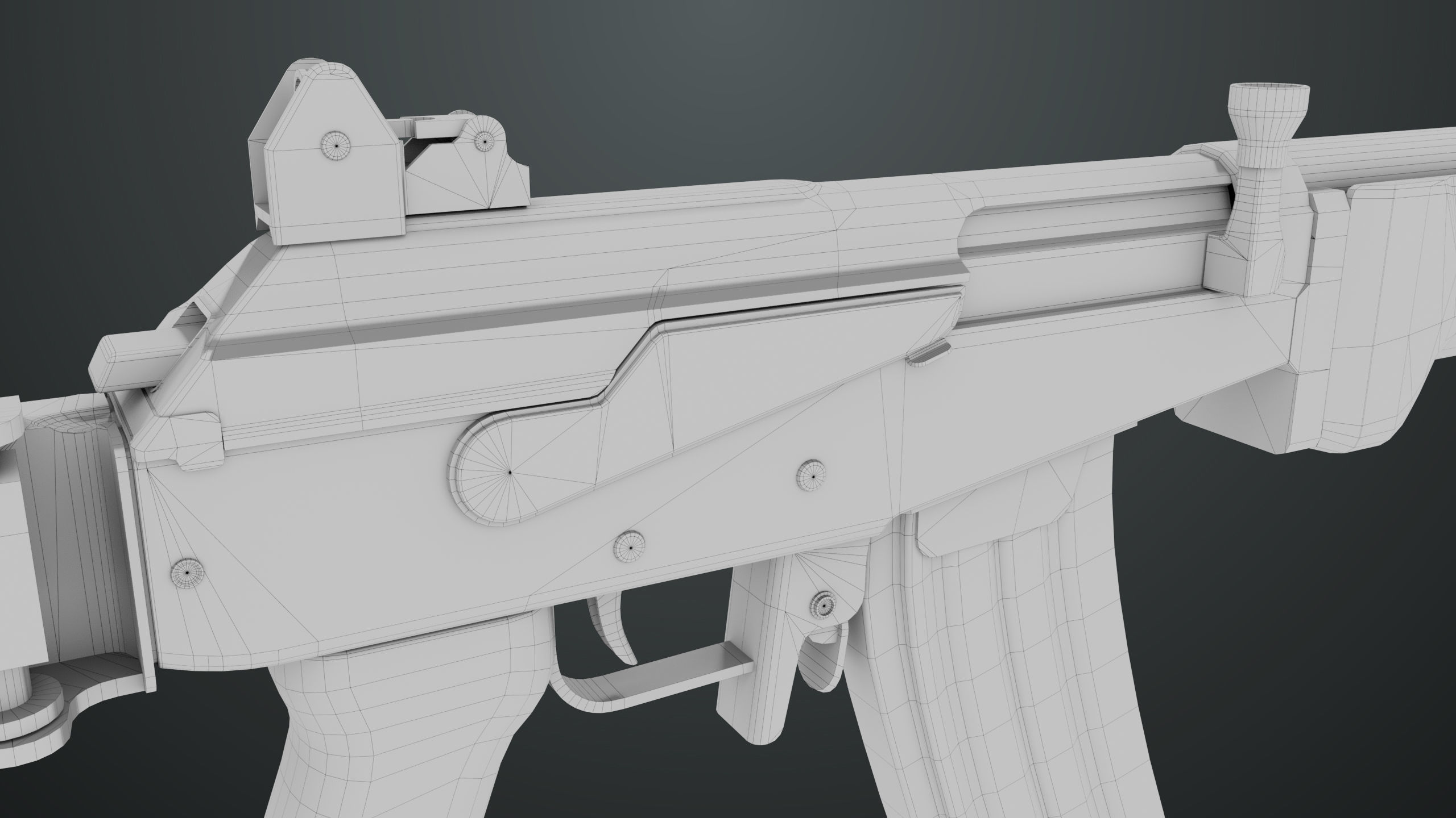 Machine Gun 13 Metal All PBR Unity UE Textures Low-poly 3D model_38