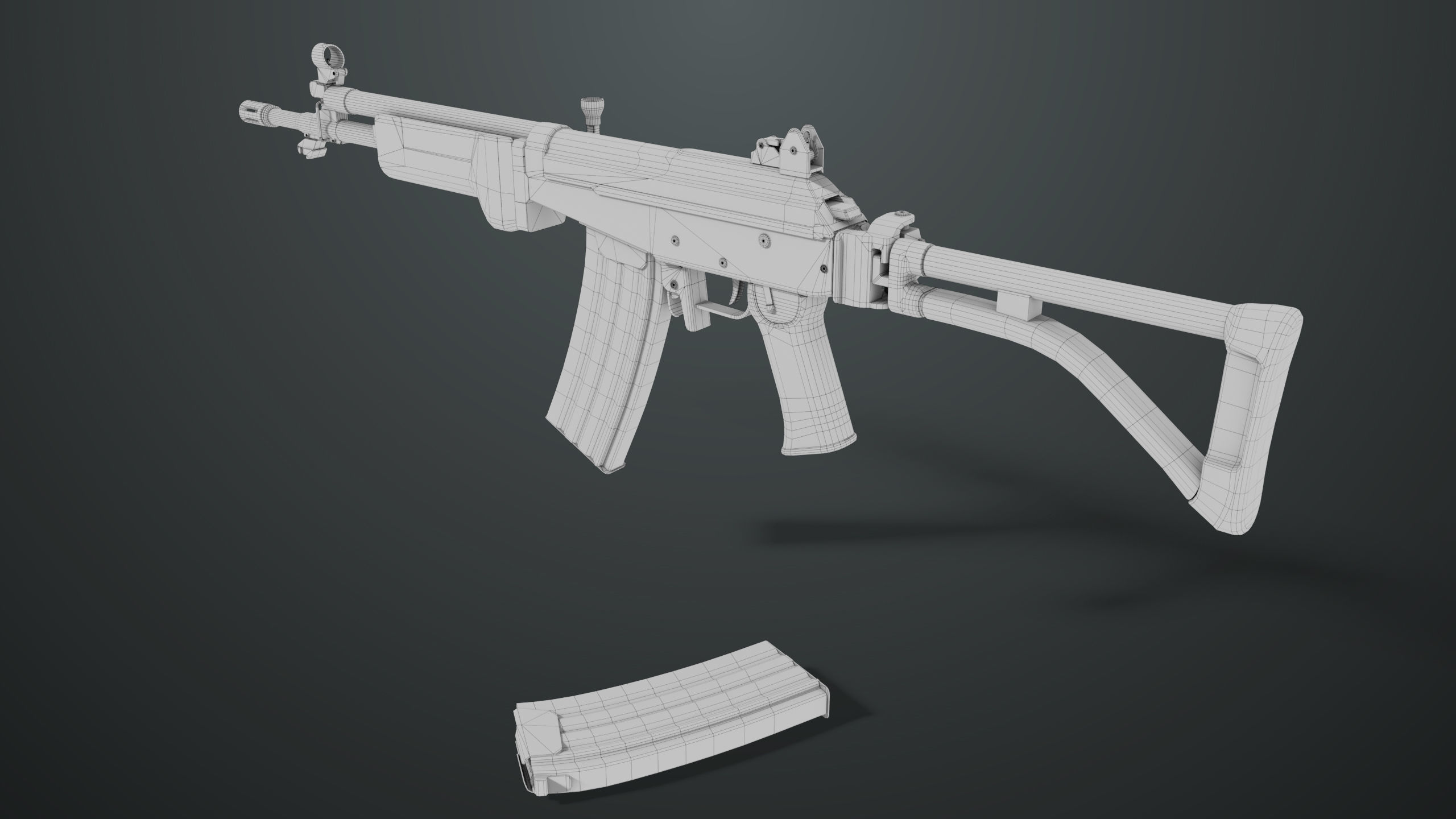Machine Gun 13 Metal All PBR Unity UE Textures Low-poly 3D model_37