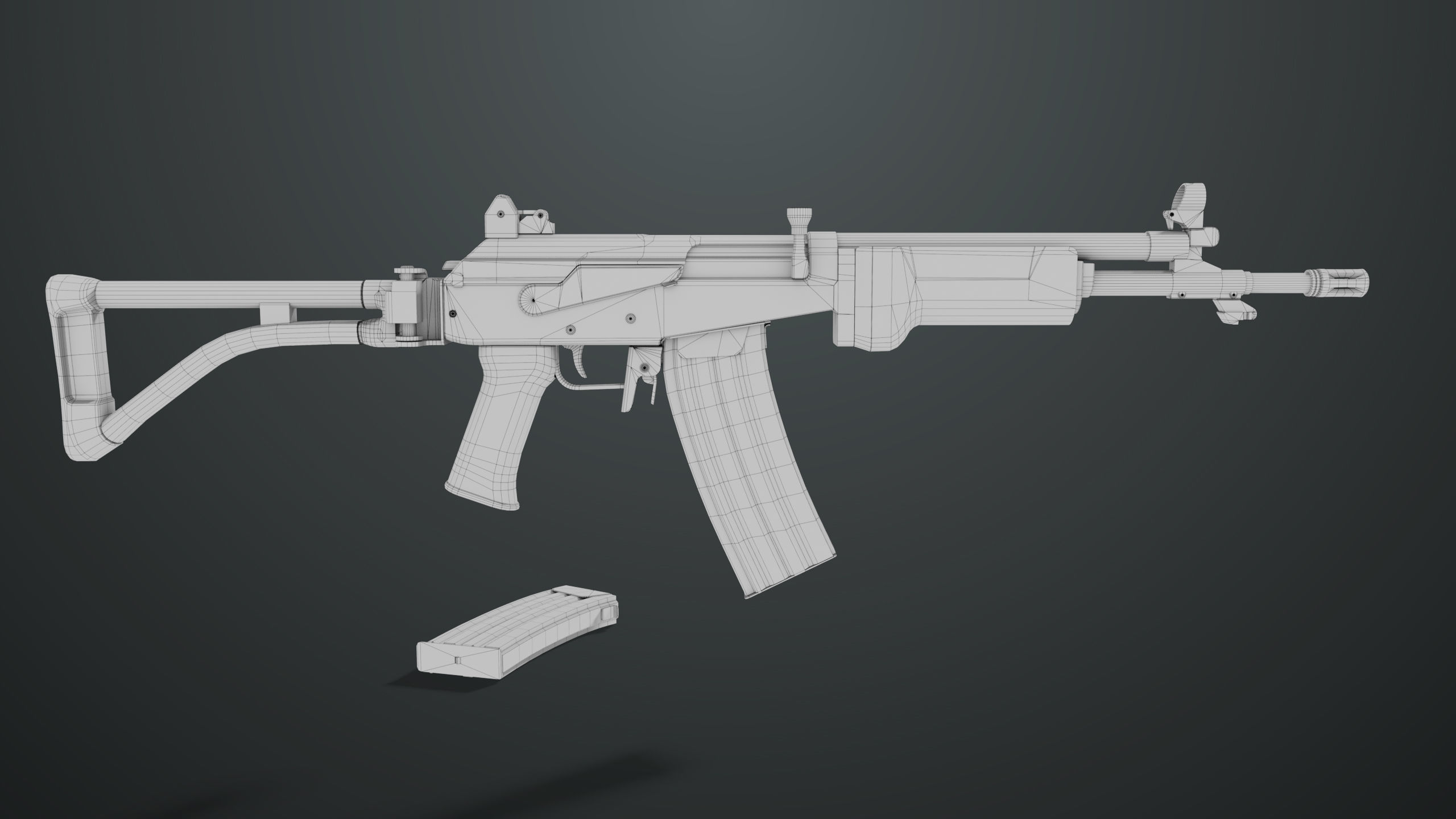 Machine Gun 13 Metal All PBR Unity UE Textures Low-poly 3D model_35