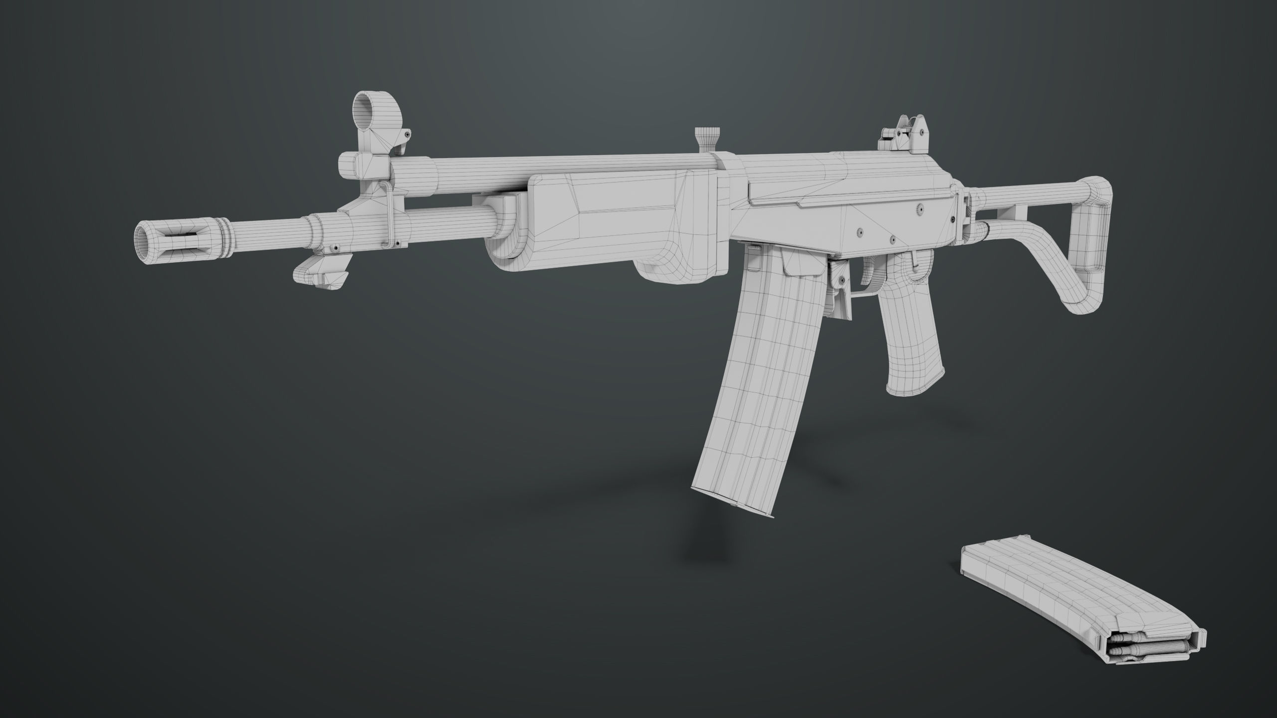 Machine Gun 13 Metal All PBR Unity UE Textures Low-poly 3D model_33