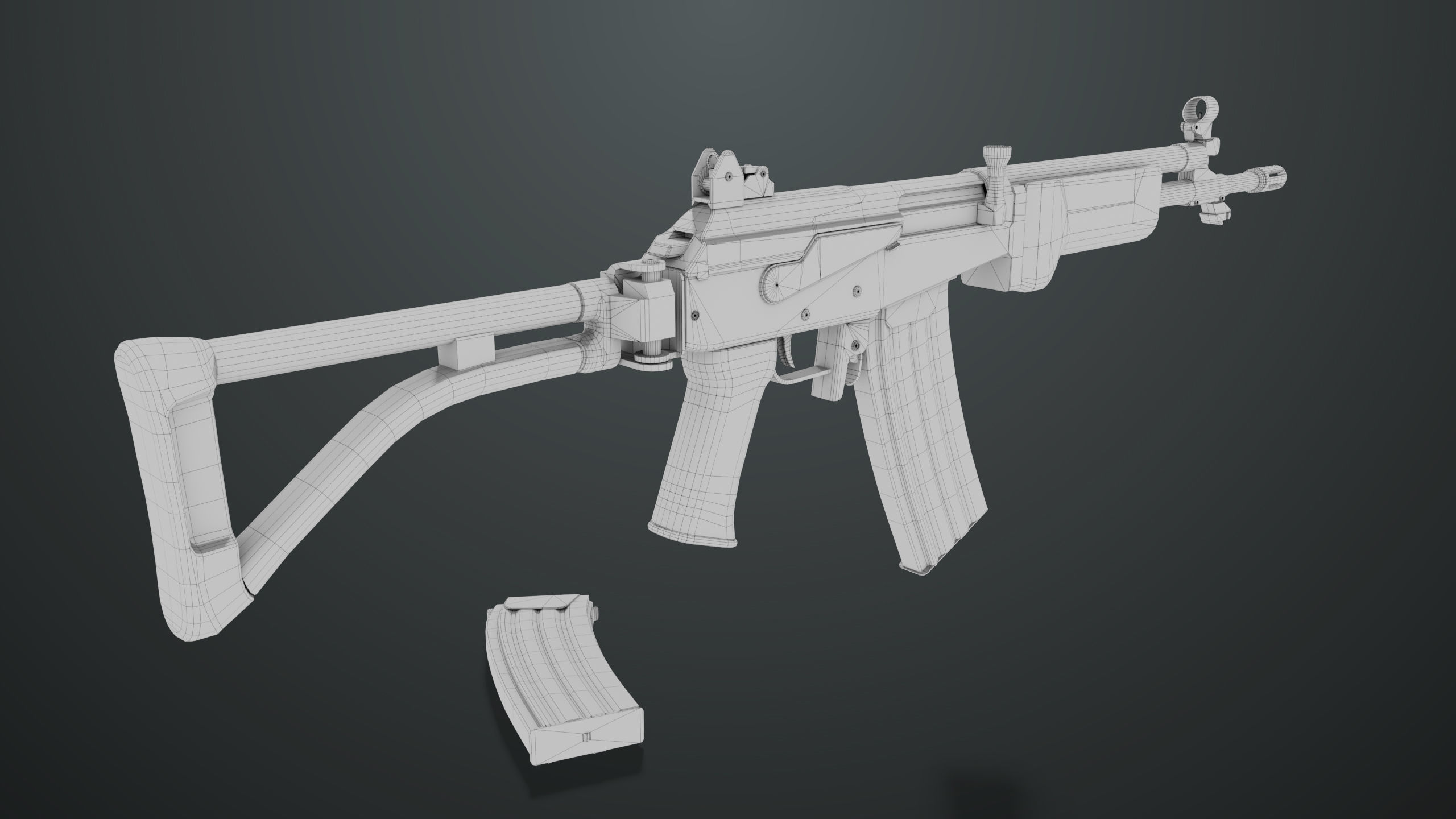 Machine Gun 13 Metal All PBR Unity UE Textures Low-poly 3D model_36