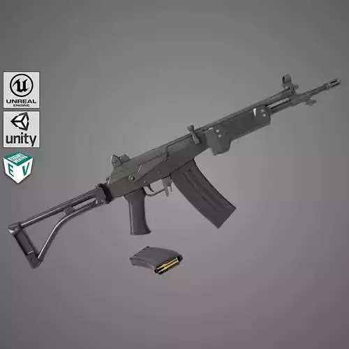 Machine Gun 13 Metal All PBR Unity UE Textures Low-poly 3D model