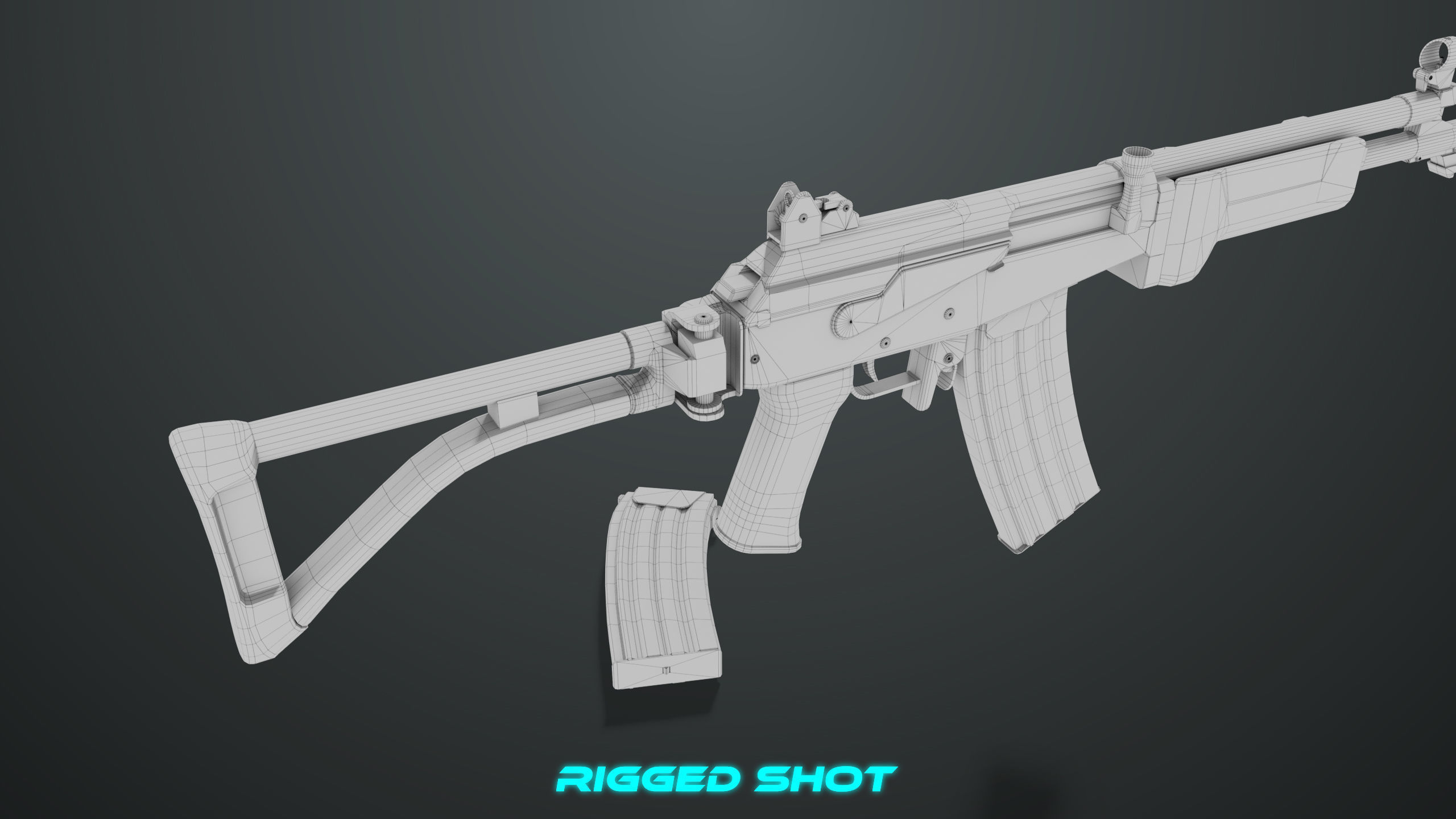 Machine Gun 13 Metal All PBR Unity UE Textures Low-poly 3D model_48