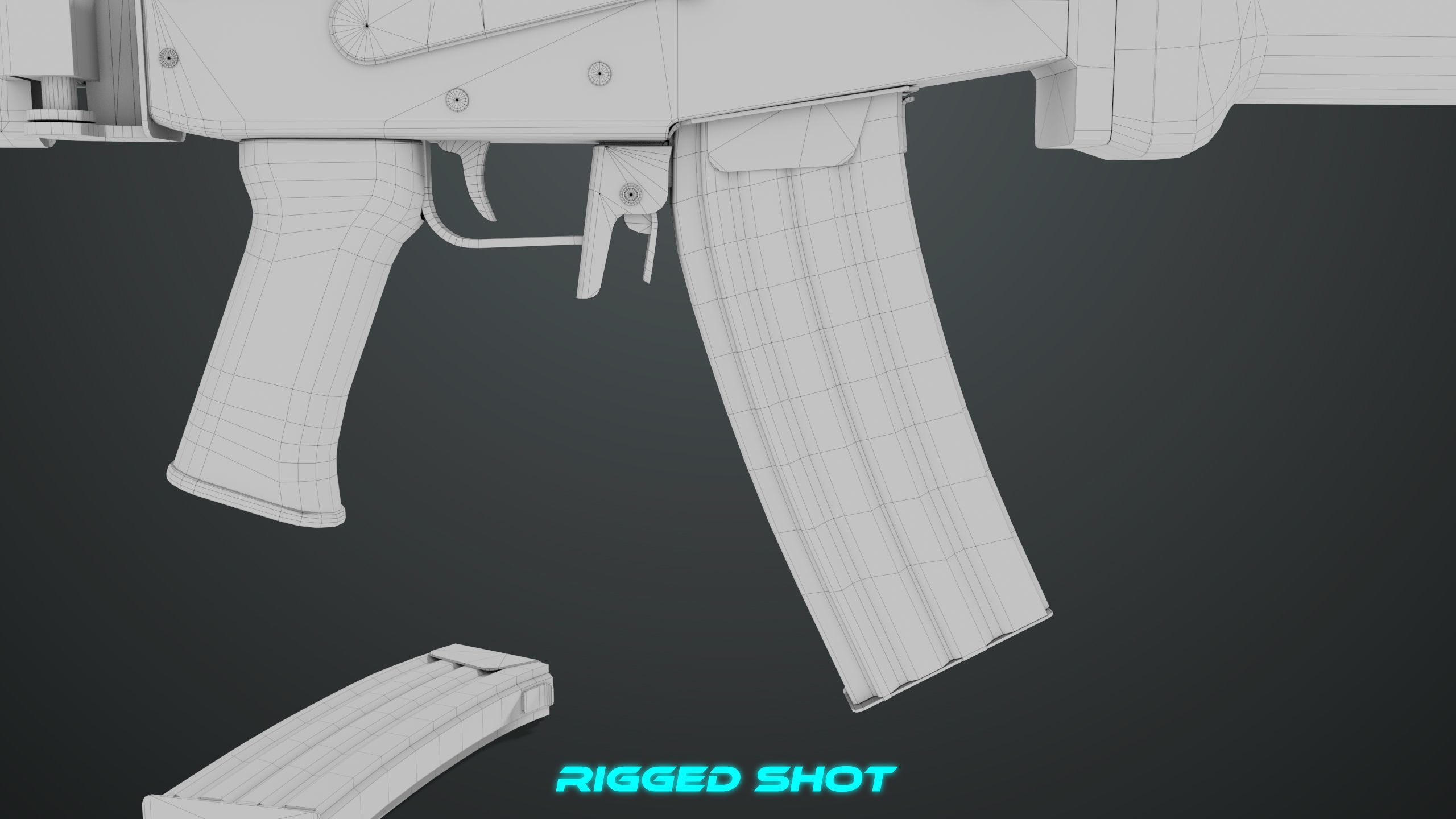 Machine Gun 13 Metal All PBR Unity UE Textures Low-poly 3D model_43