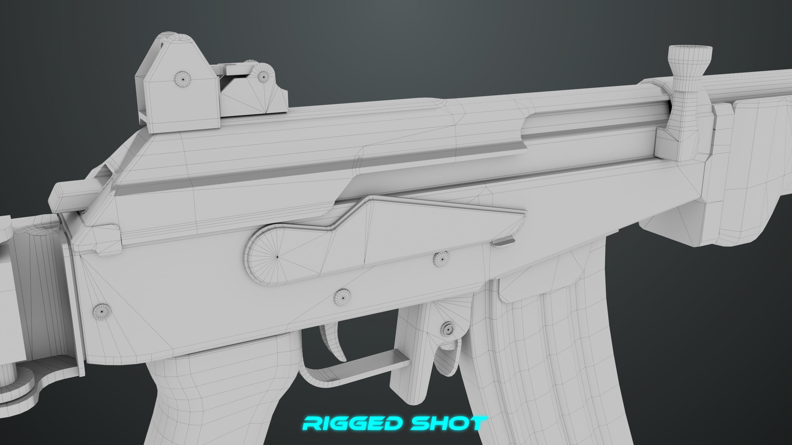 Machine Gun 13 Metal All PBR Unity UE Textures Low-poly 3D model_39