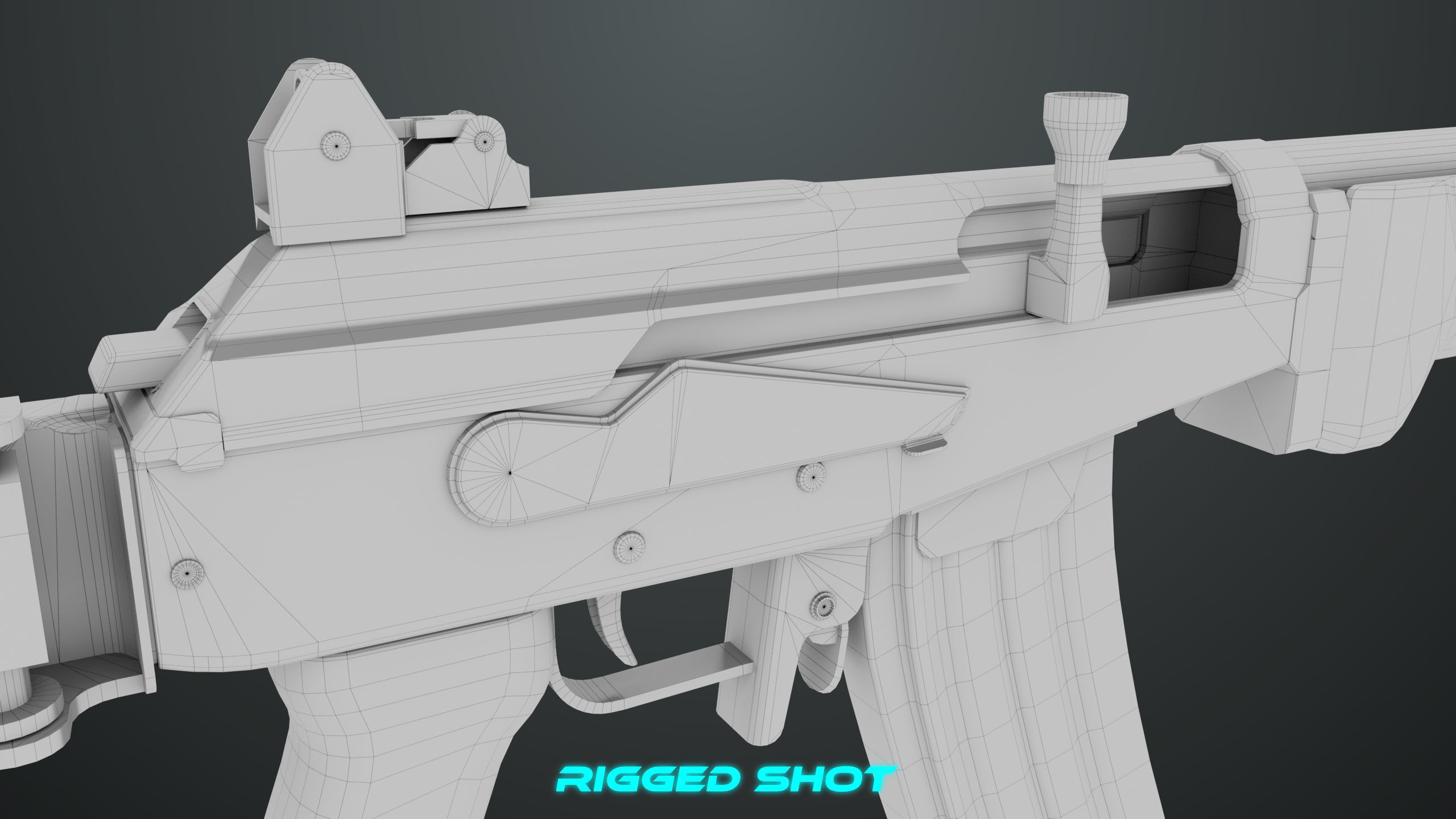 Machine Gun 13 Metal All PBR Unity UE Textures Low-poly 3D model_40