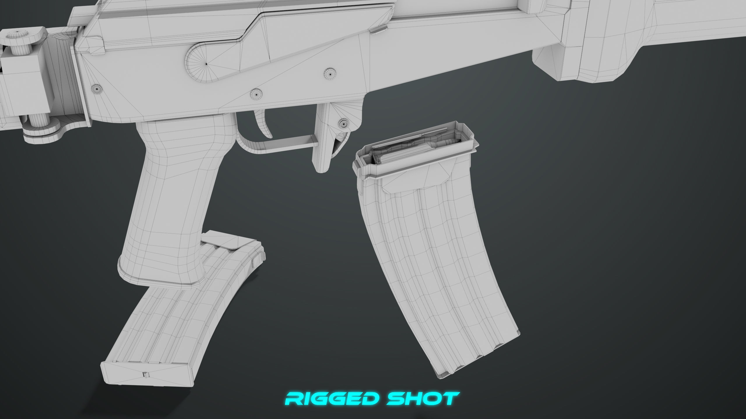 Machine Gun 13 Metal All PBR Unity UE Textures Low-poly 3D model_45