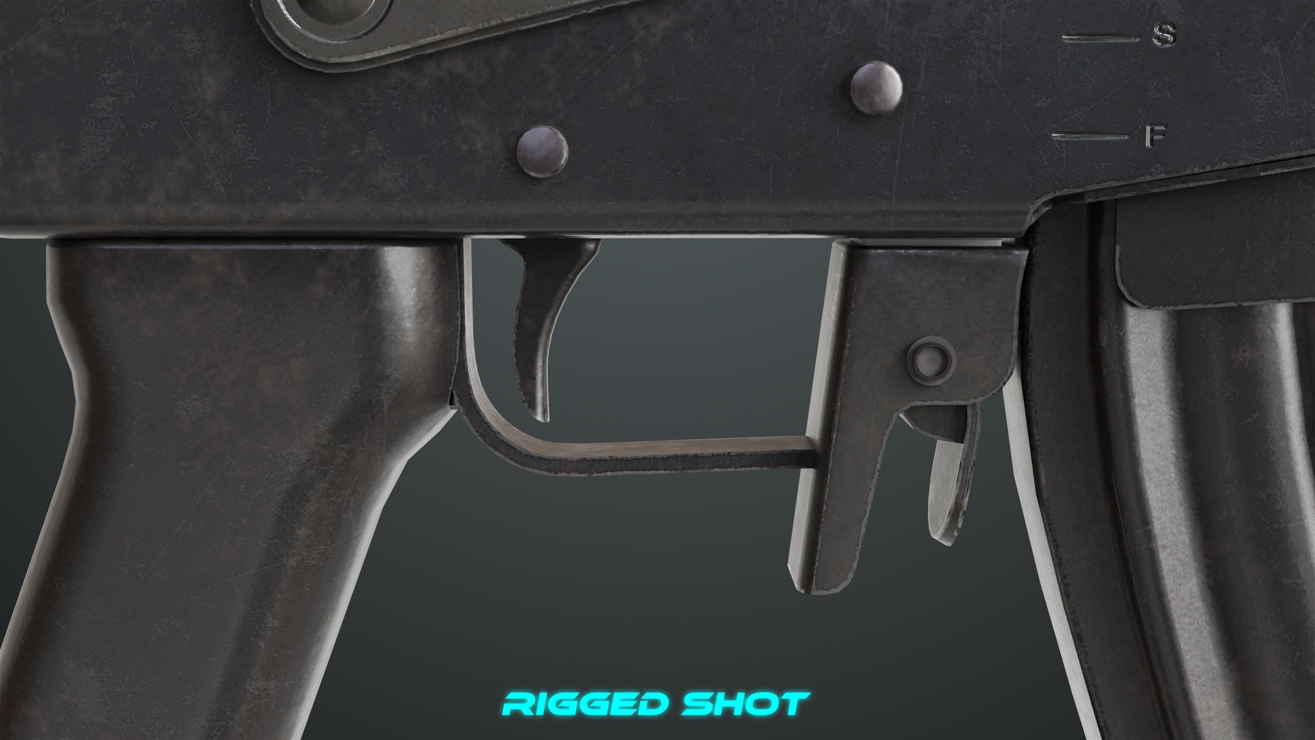 Machine Gun 13 Metal All PBR Unity UE Textures Low-poly 3D model_19