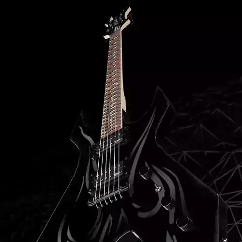 Black Guitar- Bc Rich Kerry King Warlock 3D model