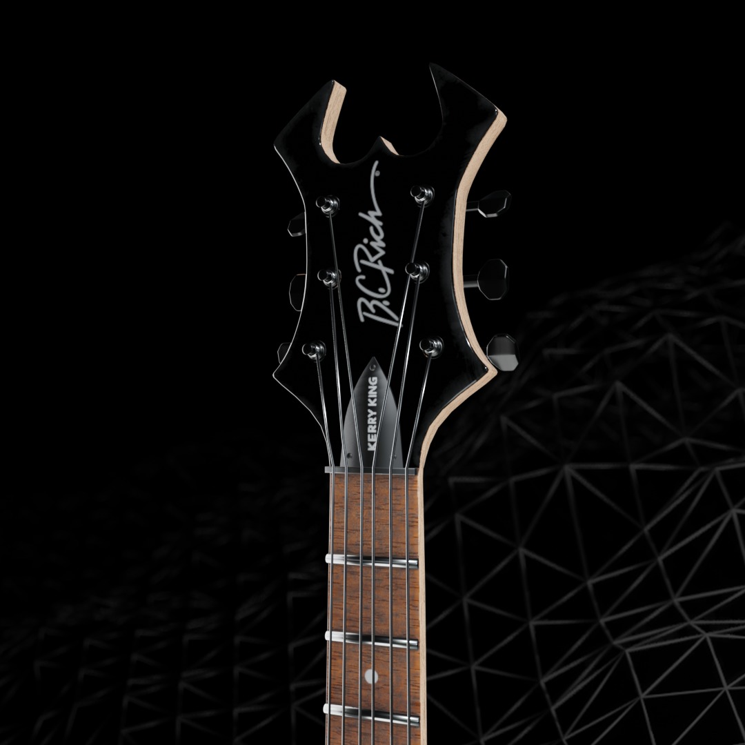 Black Guitar- Bc Rich Kerry King Warlock 3D model_3