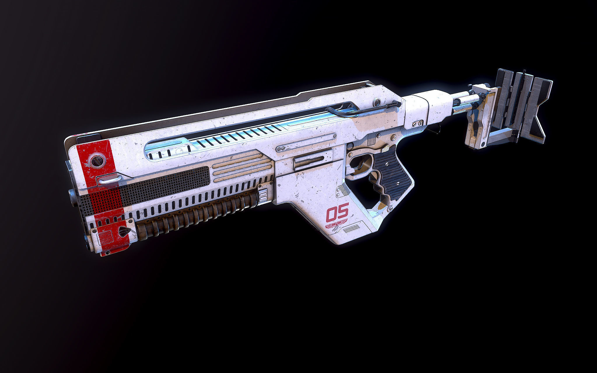 F44AA Pulse Rifle Alien Romulus 3D model_10