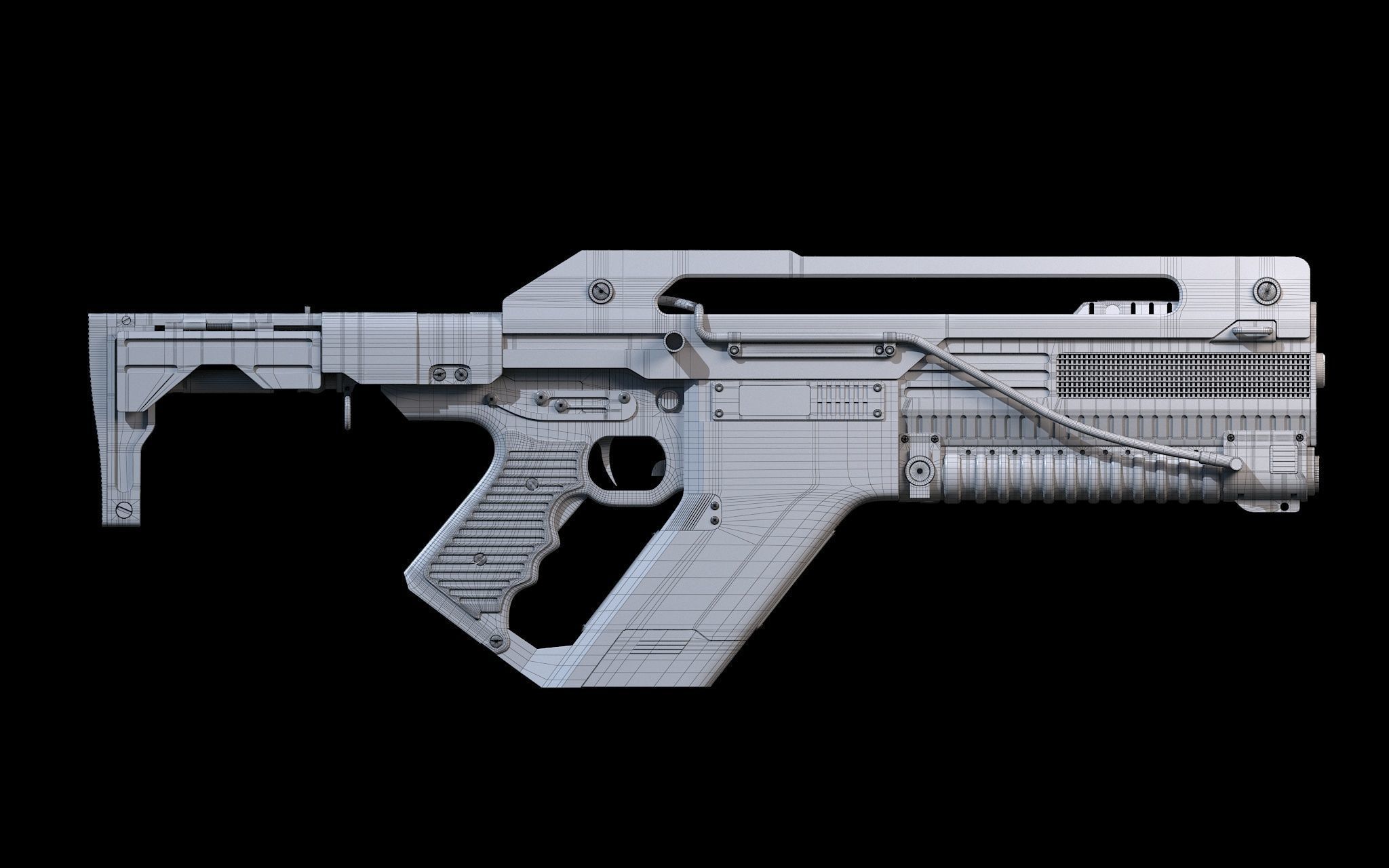 F44AA Pulse Rifle Alien Romulus 3D model_11
