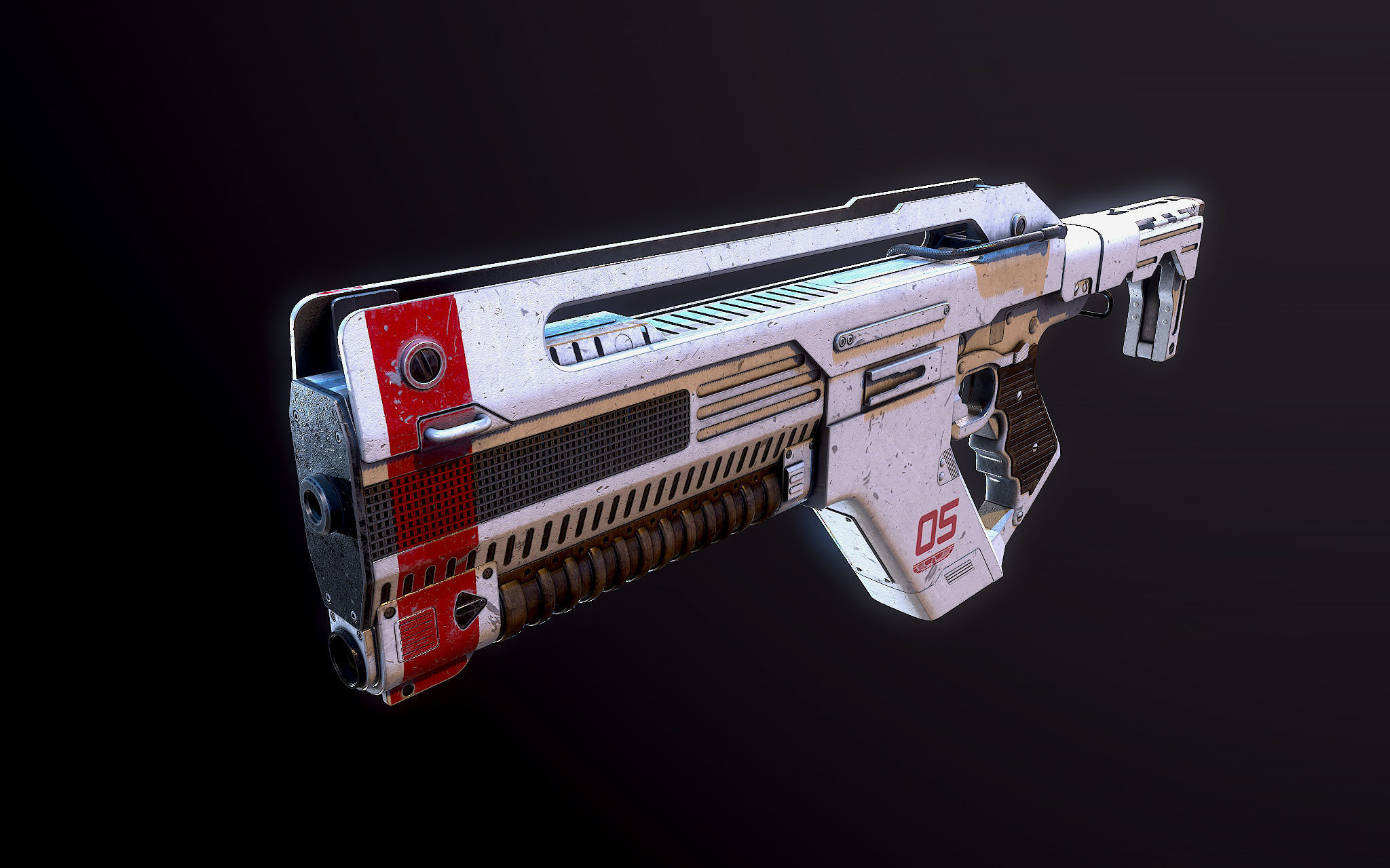 F44AA Pulse Rifle Alien Romulus 3D model_7