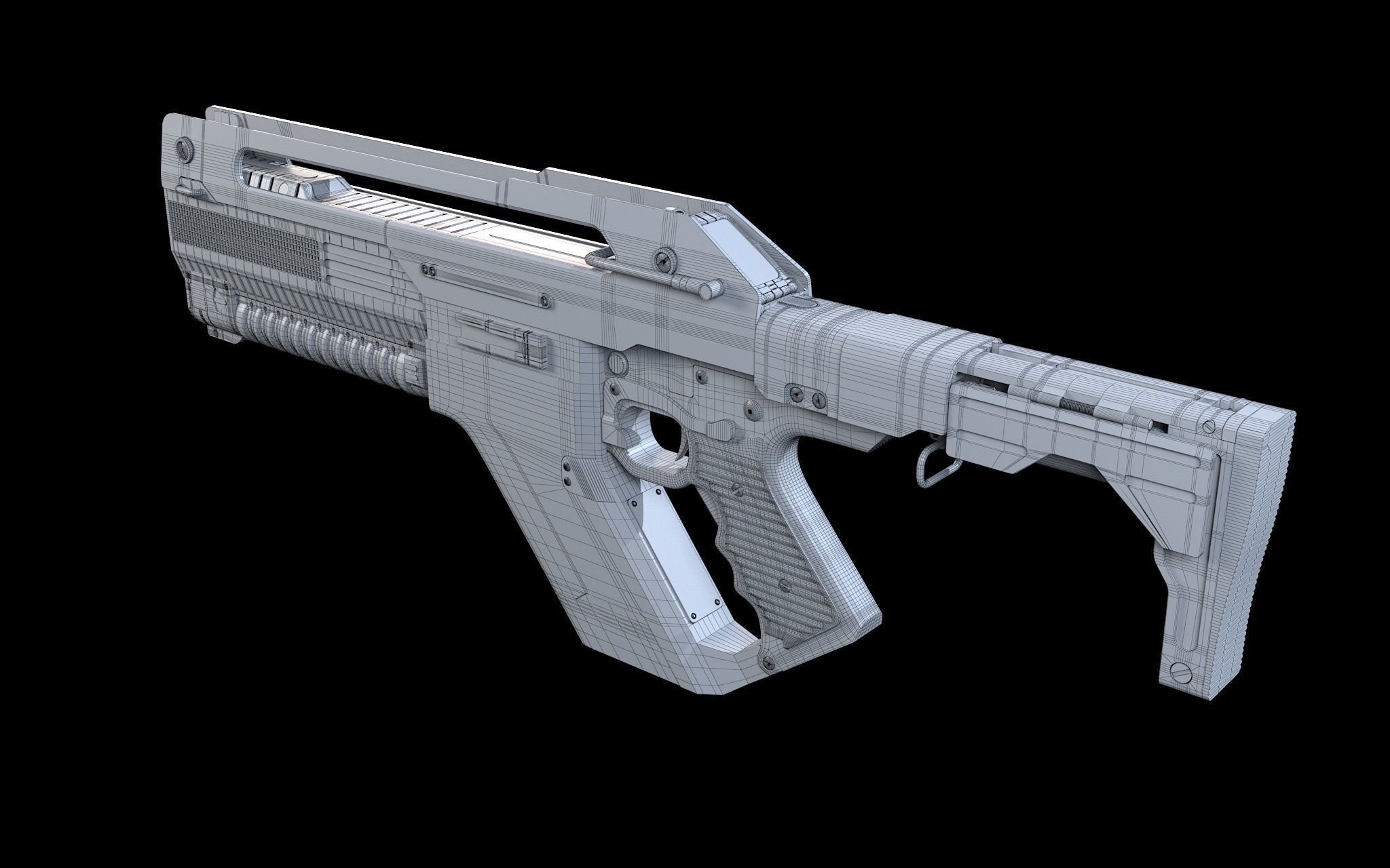 F44AA Pulse Rifle Alien Romulus 3D model_15