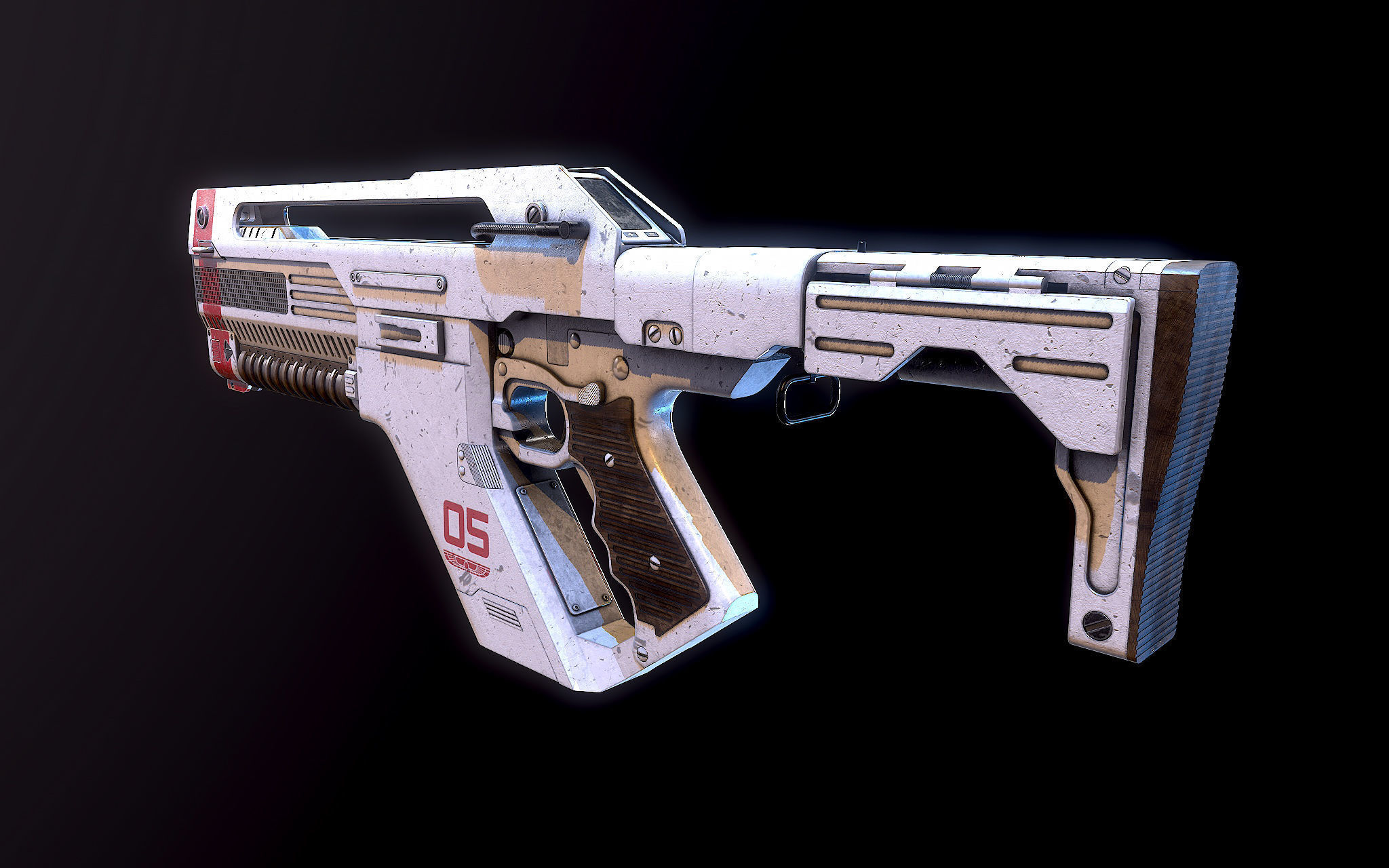 F44AA Pulse Rifle Alien Romulus 3D model_5