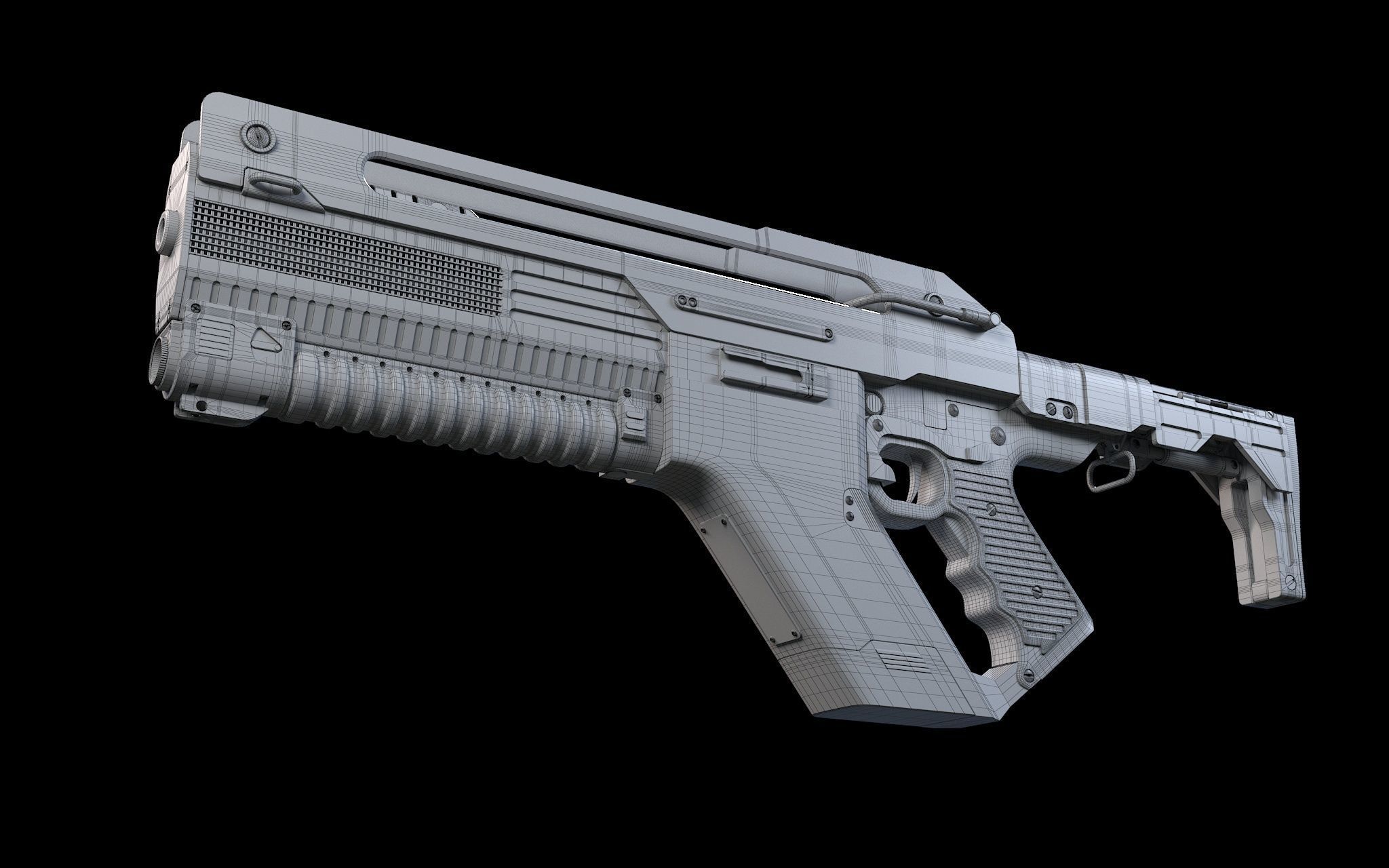 F44AA Pulse Rifle Alien Romulus 3D model_16