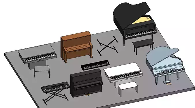 Piano Revit Family Revit 3D model