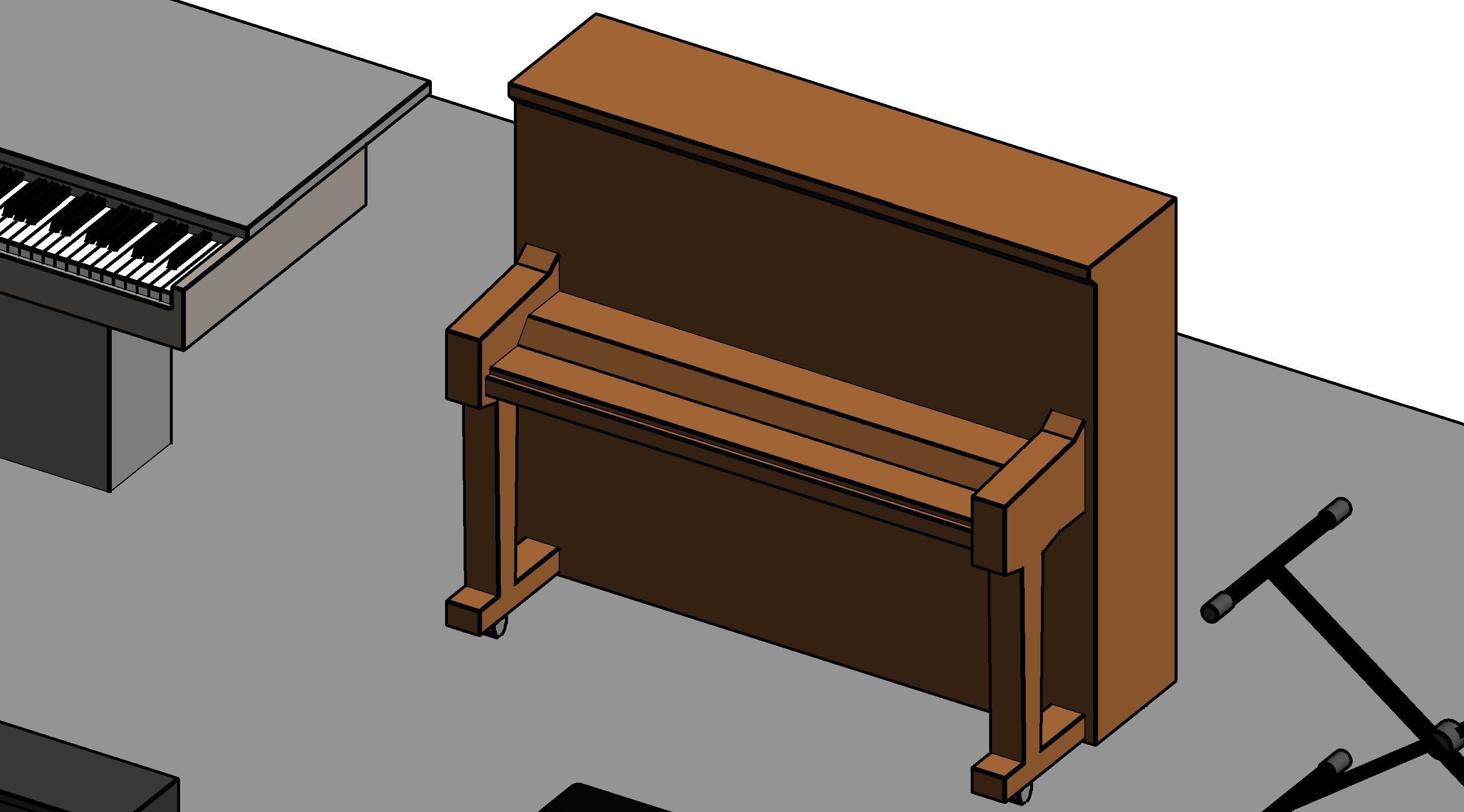 Piano Revit Family Revit 3D model_5