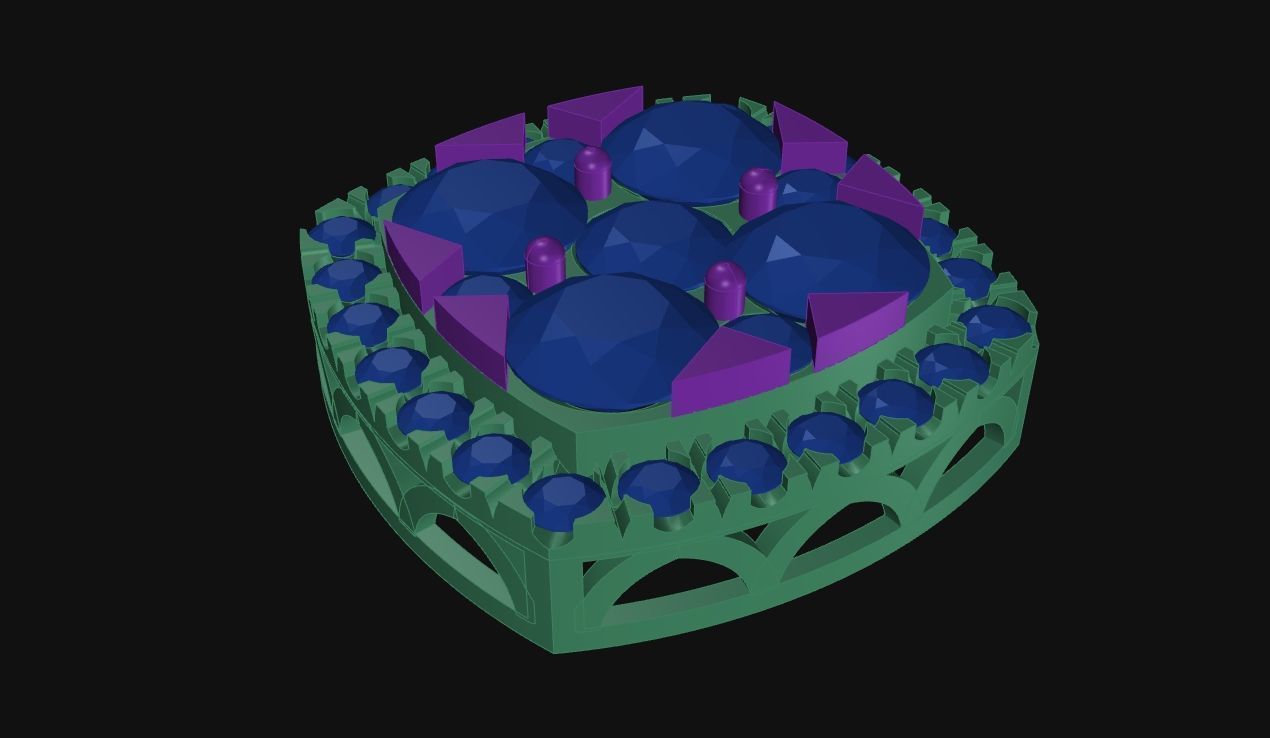 Cushion Shape Preshure Setting Diamond Earring - 12 MM 3D print model_9