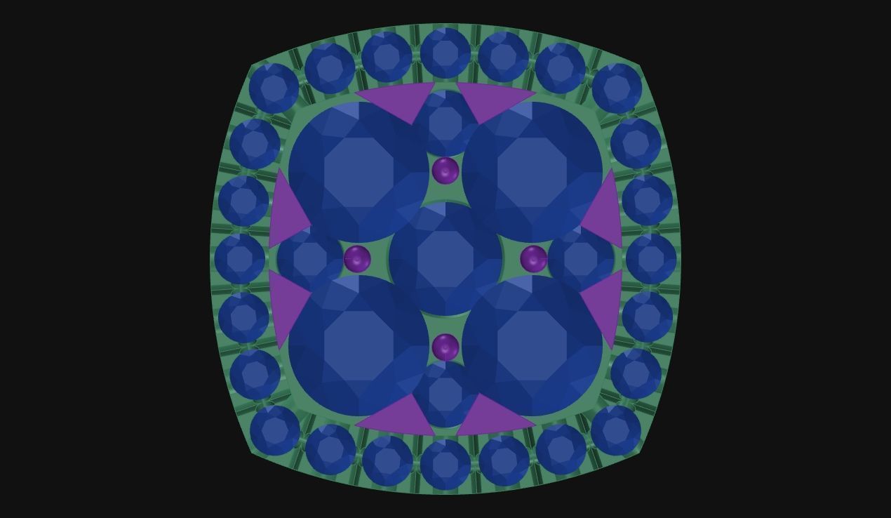 Cushion Shape Preshure Setting Diamond Earring - 12 MM 3D print model_8