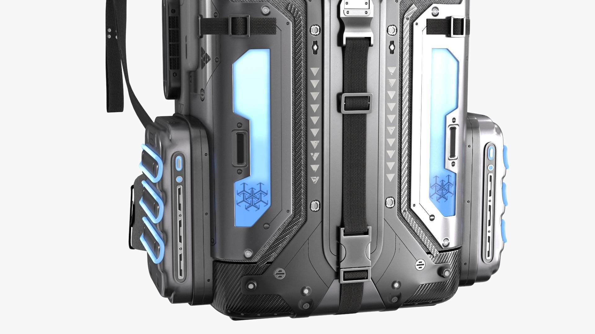 Sci Fi Bag White Low-poly 3D model_7