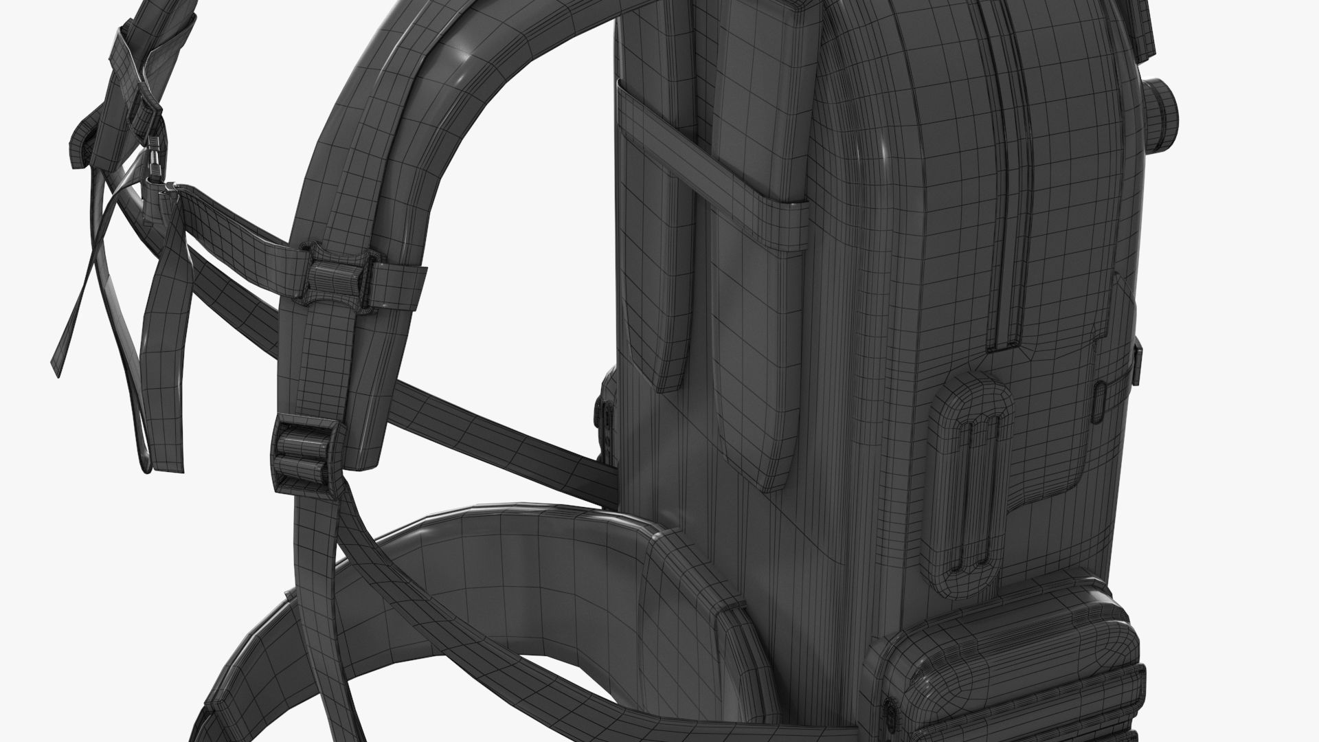 Sci Fi Bag White Low-poly 3D model_20