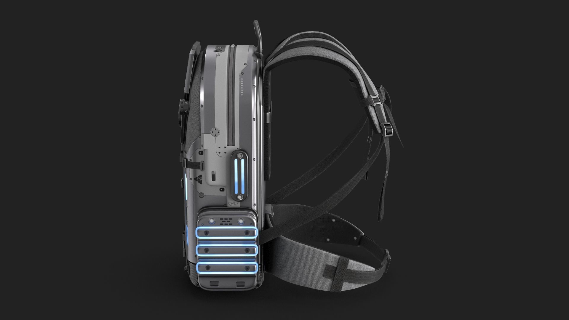 Sci Fi Bag White Low-poly 3D model_15