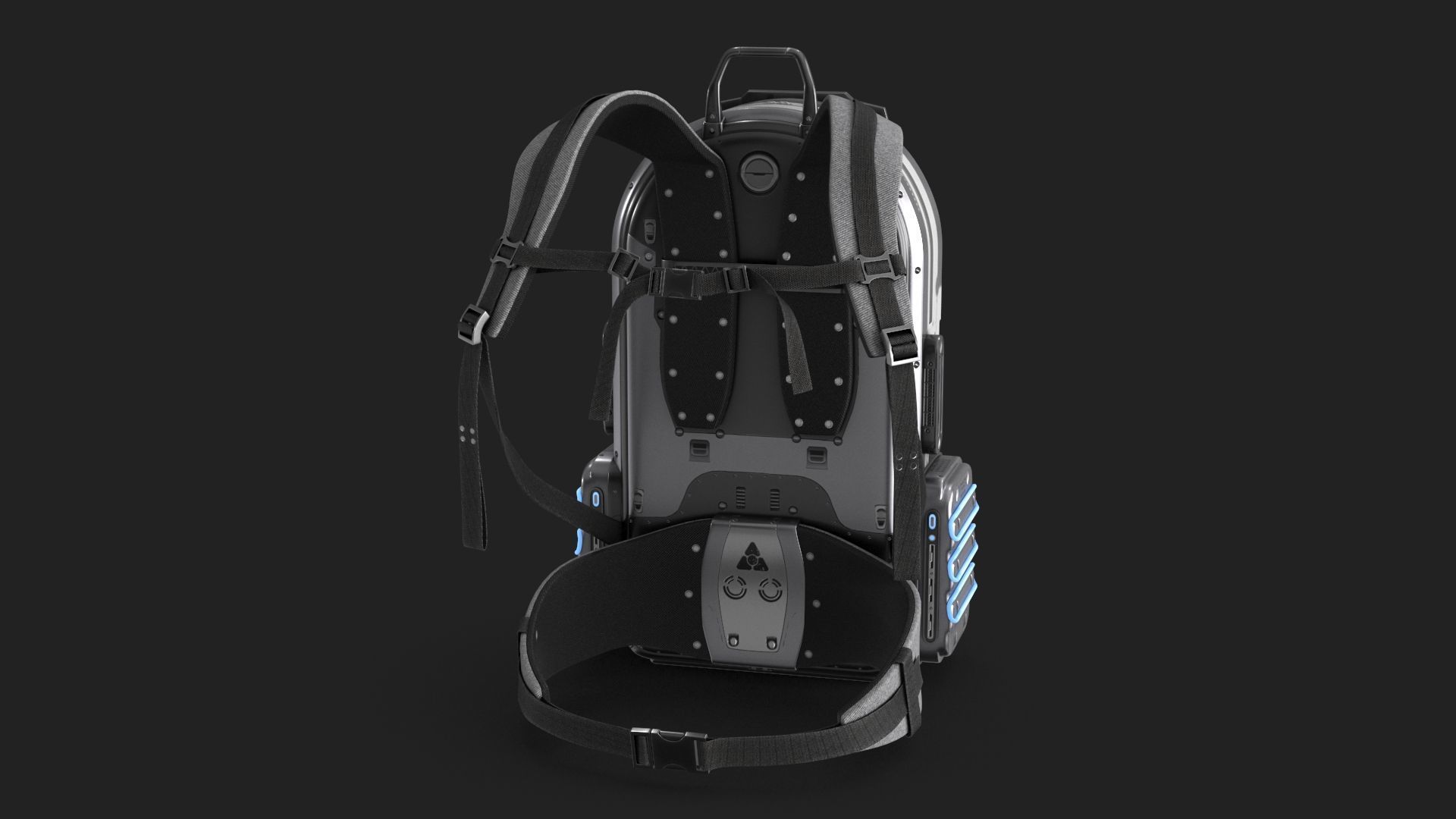 Sci Fi Bag White Low-poly 3D model_13