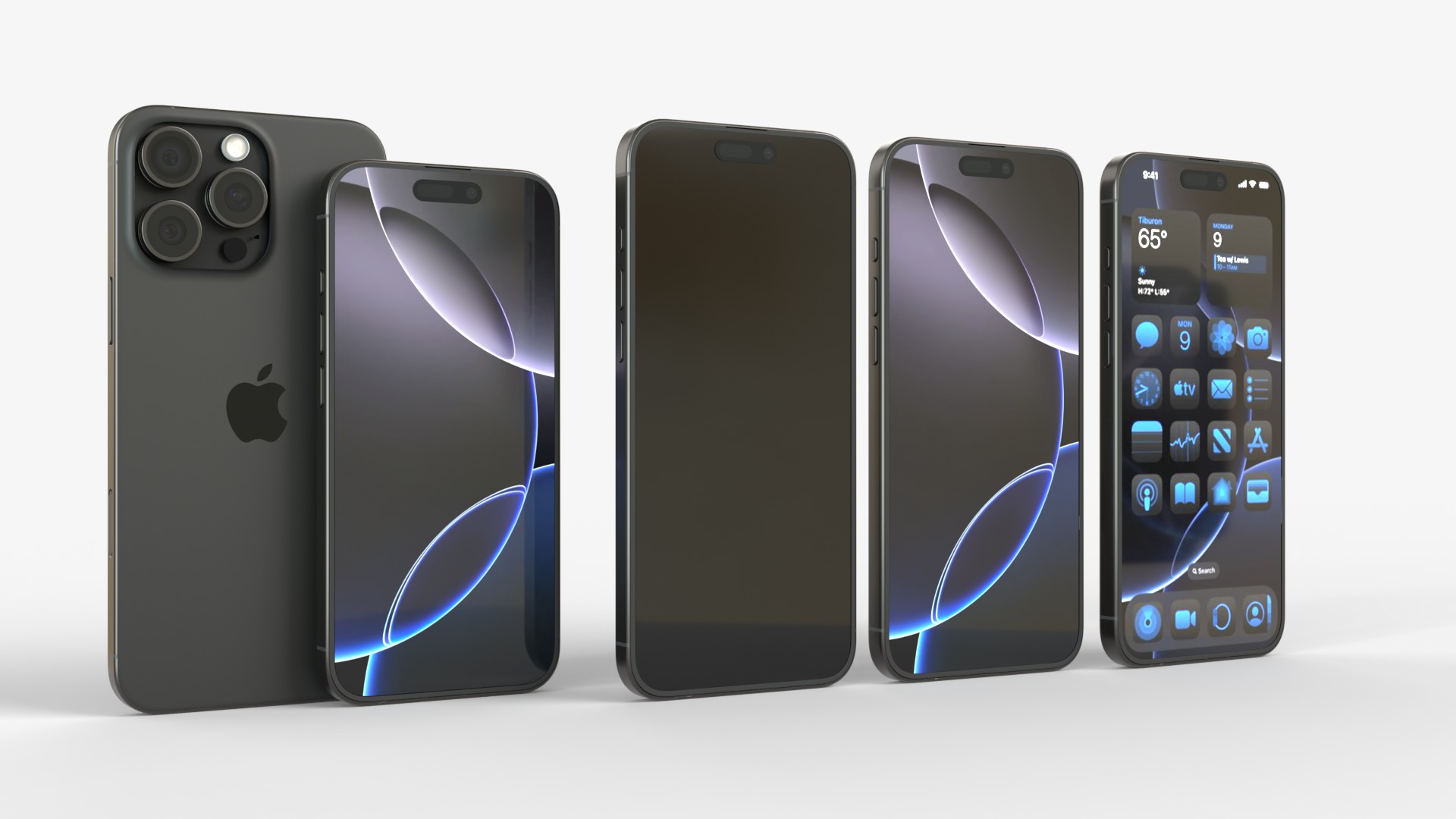 Apple iPhone 16 Pro and Pro Max Black Titanium 3D model_2