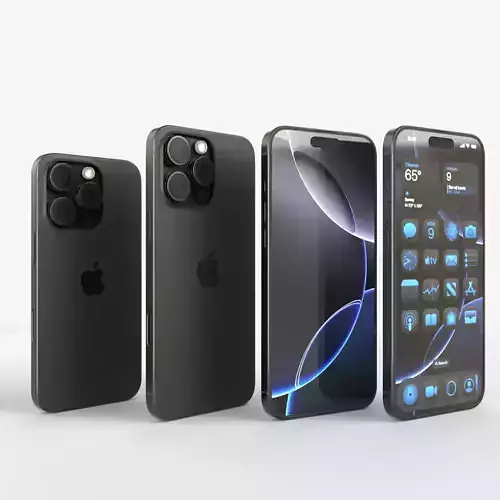 Apple iPhone 16 Pro and Pro Max Black Titanium 3D model