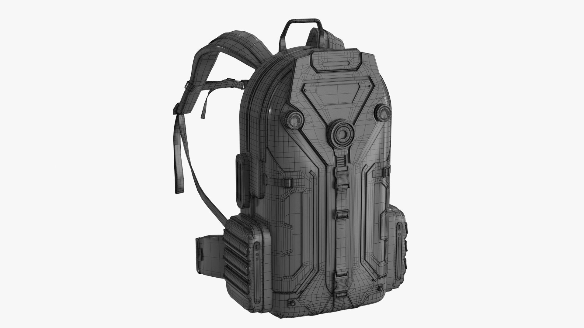 Sci Fi Bag Low-poly 3D model_16