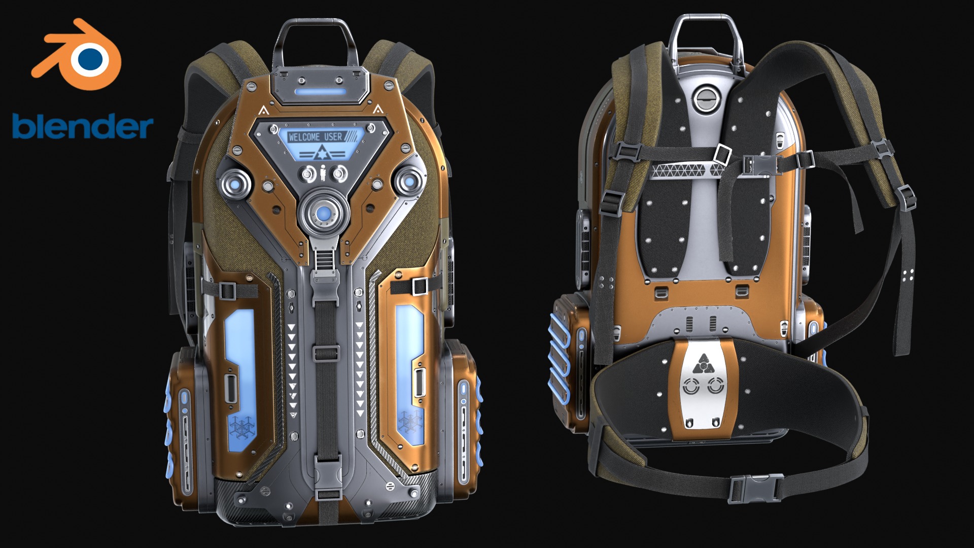 Sci Fi Bag Low-poly 3D model_5