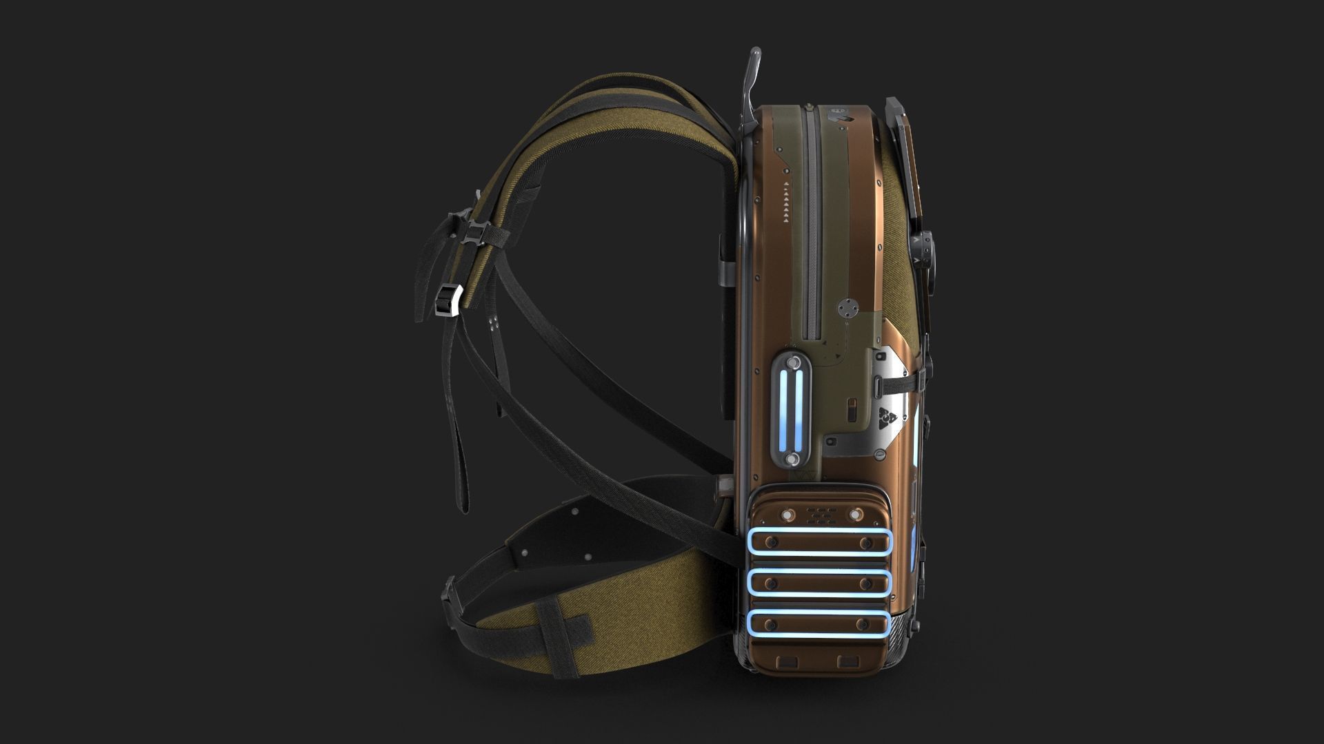 Sci Fi Bag Low-poly 3D model_11