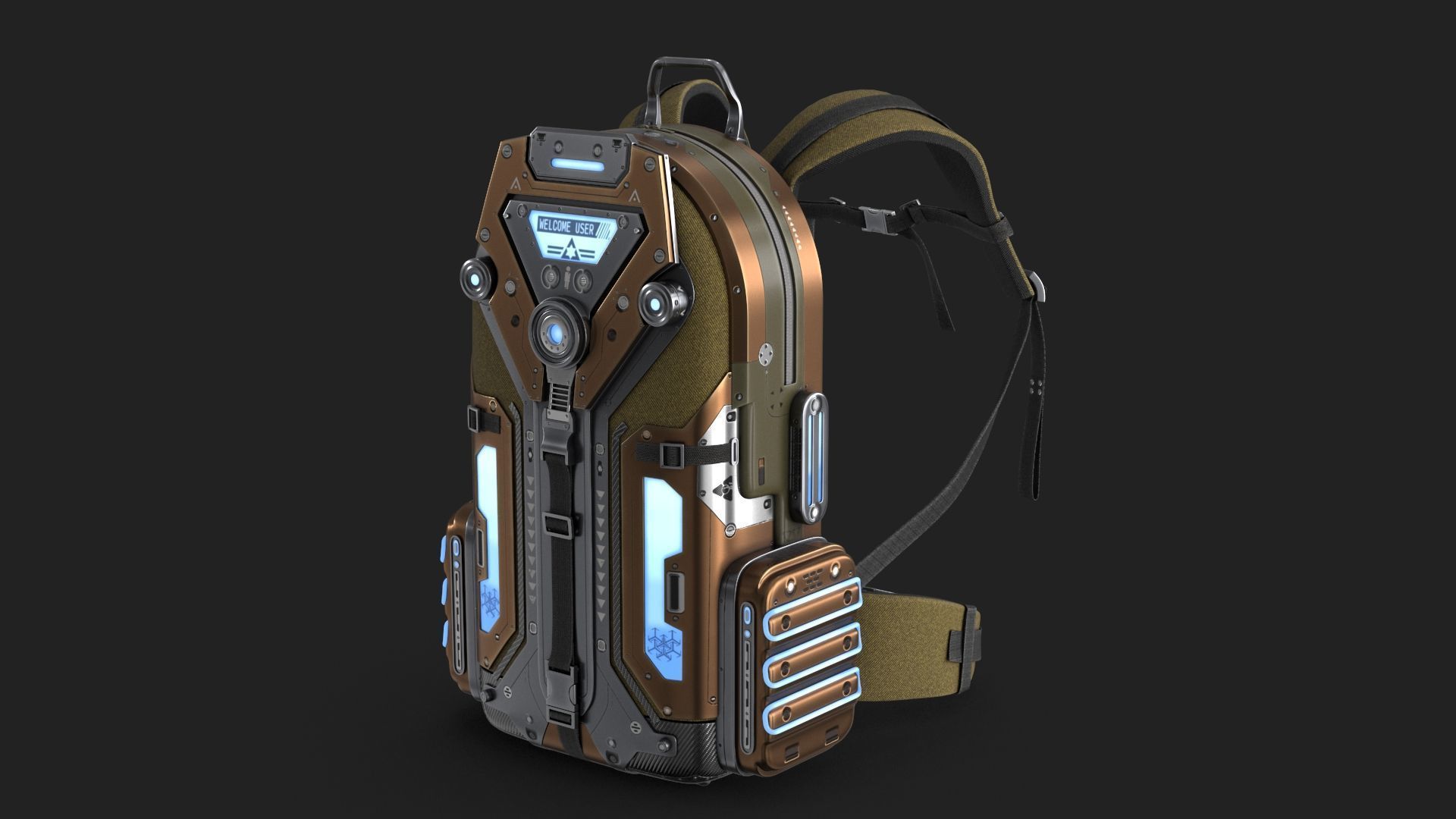 Sci Fi Bag Low-poly 3D model_15