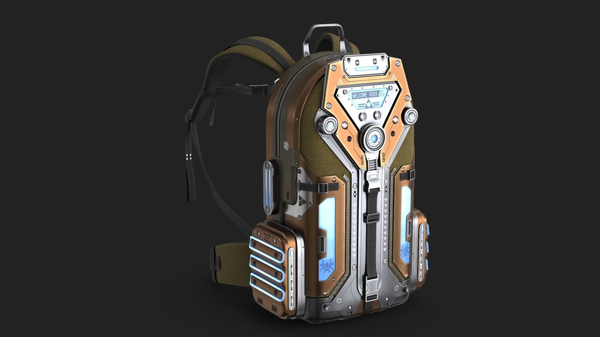 Sci Fi Bag Low-poly 3D model_10