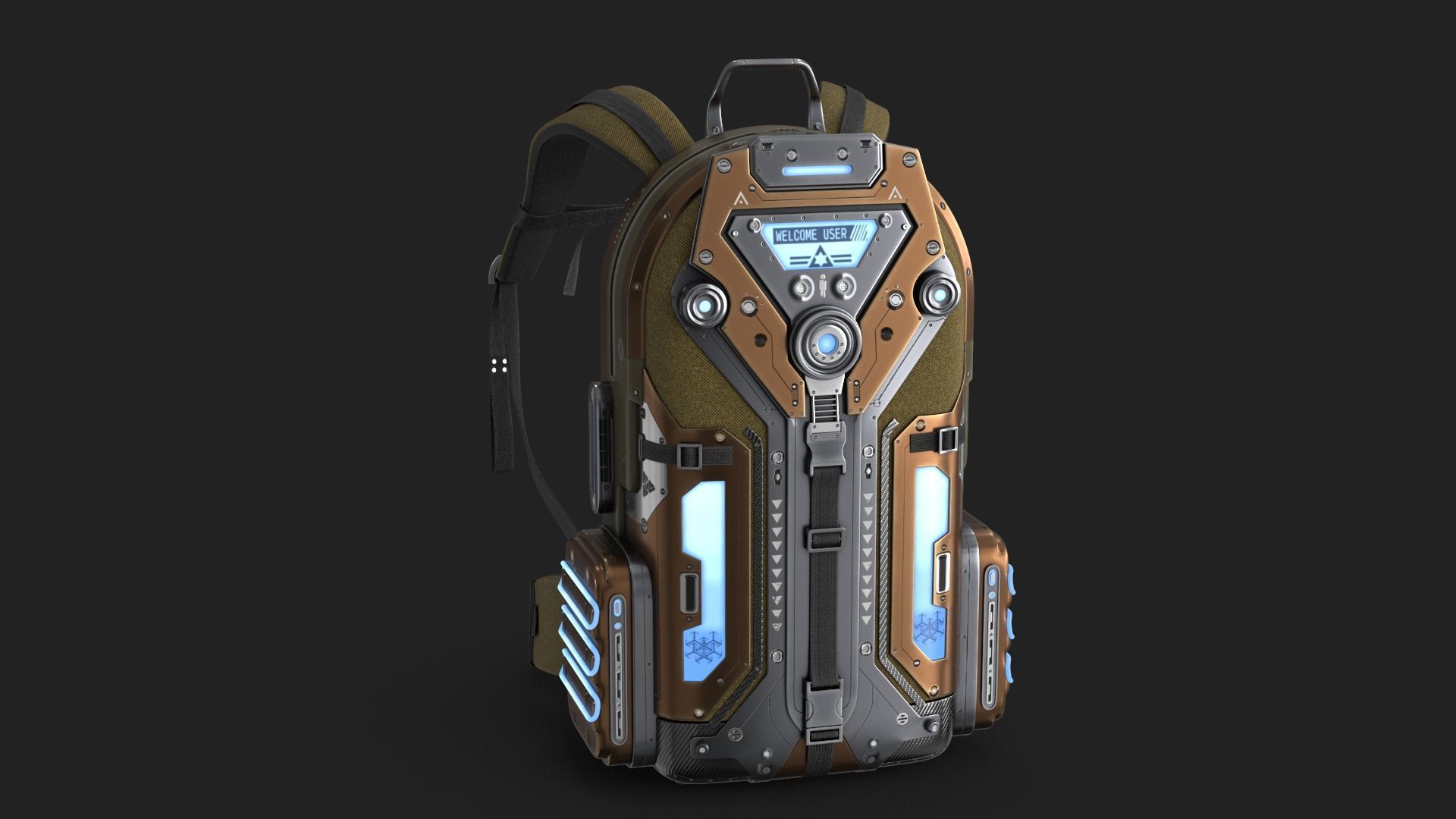 Sci Fi Bag Low-poly 3D model_2