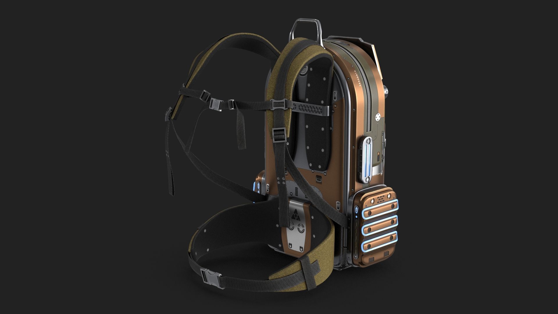 Sci Fi Bag Low-poly 3D model_12