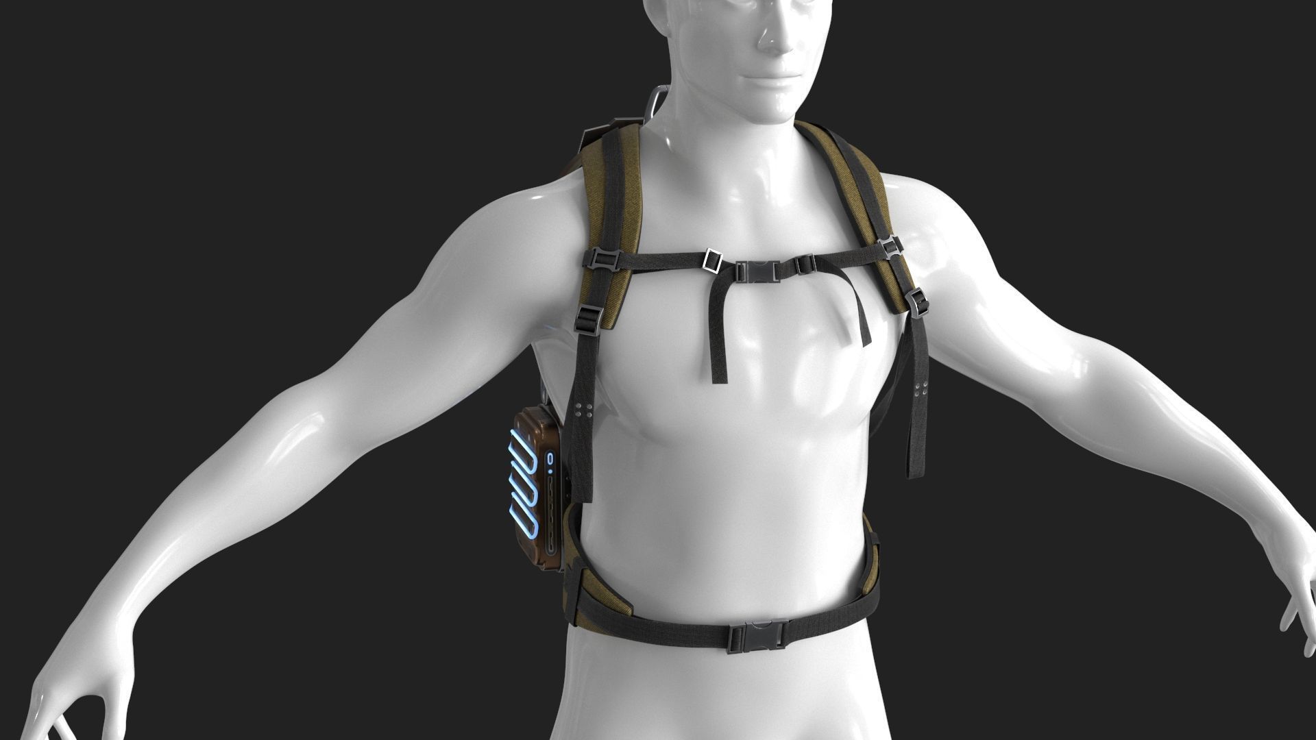 Sci Fi Bag Low-poly 3D model_4