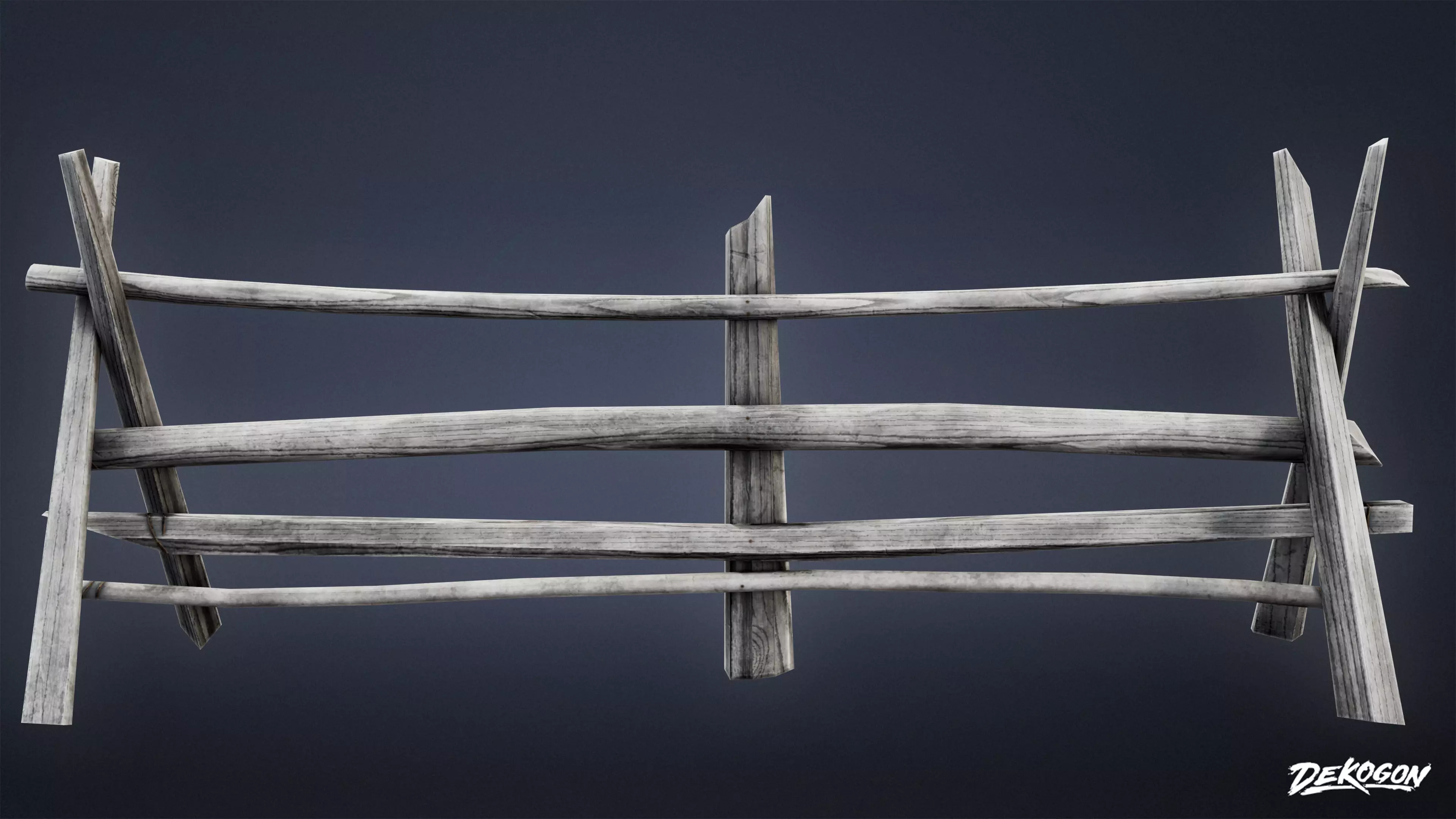 GATES AND FENCES - Fence 16 - LOW POLY Low-poly 3D model_0