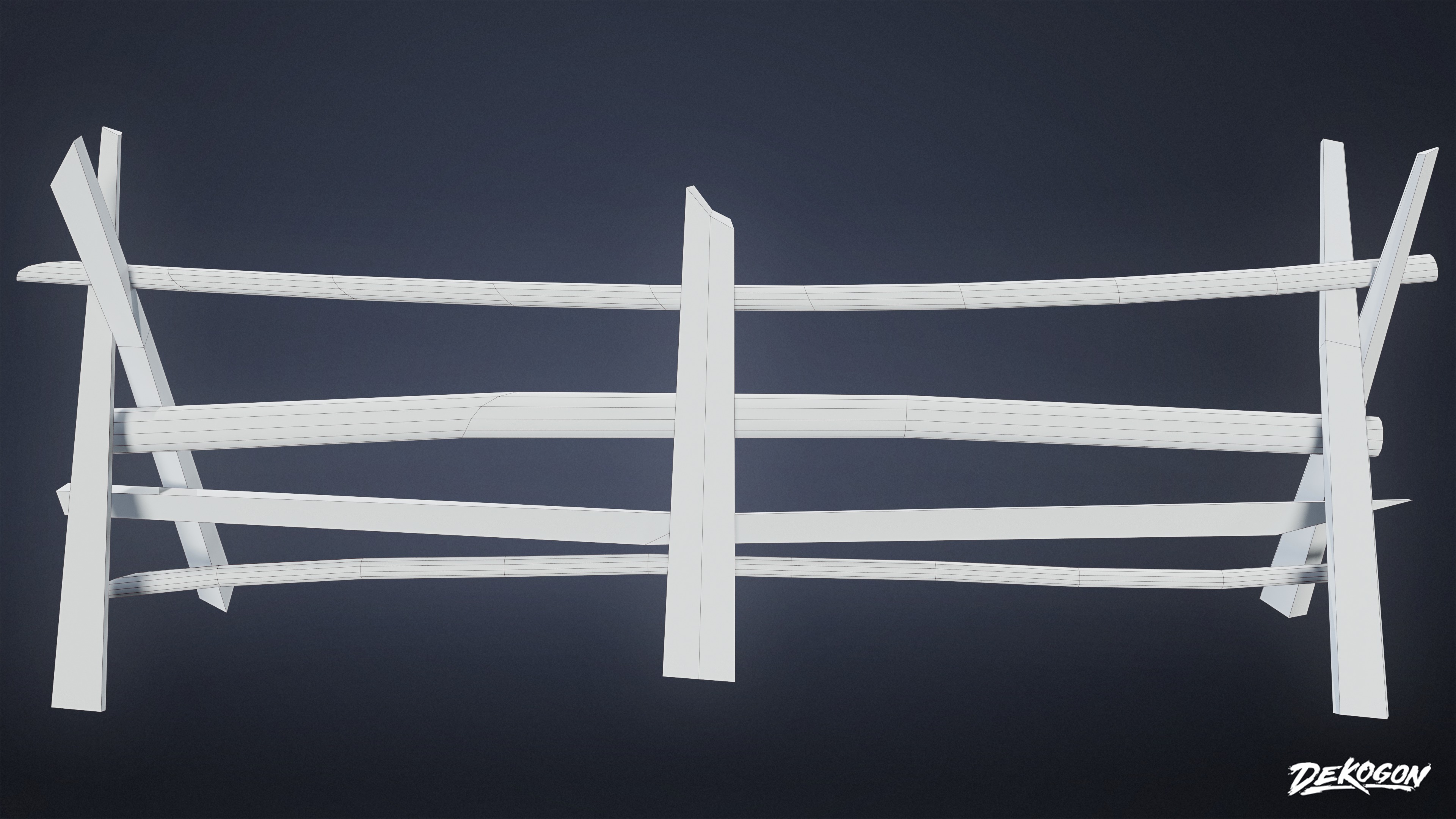 GATES AND FENCES - Fence 16 - LOW POLY Low-poly 3D model_8