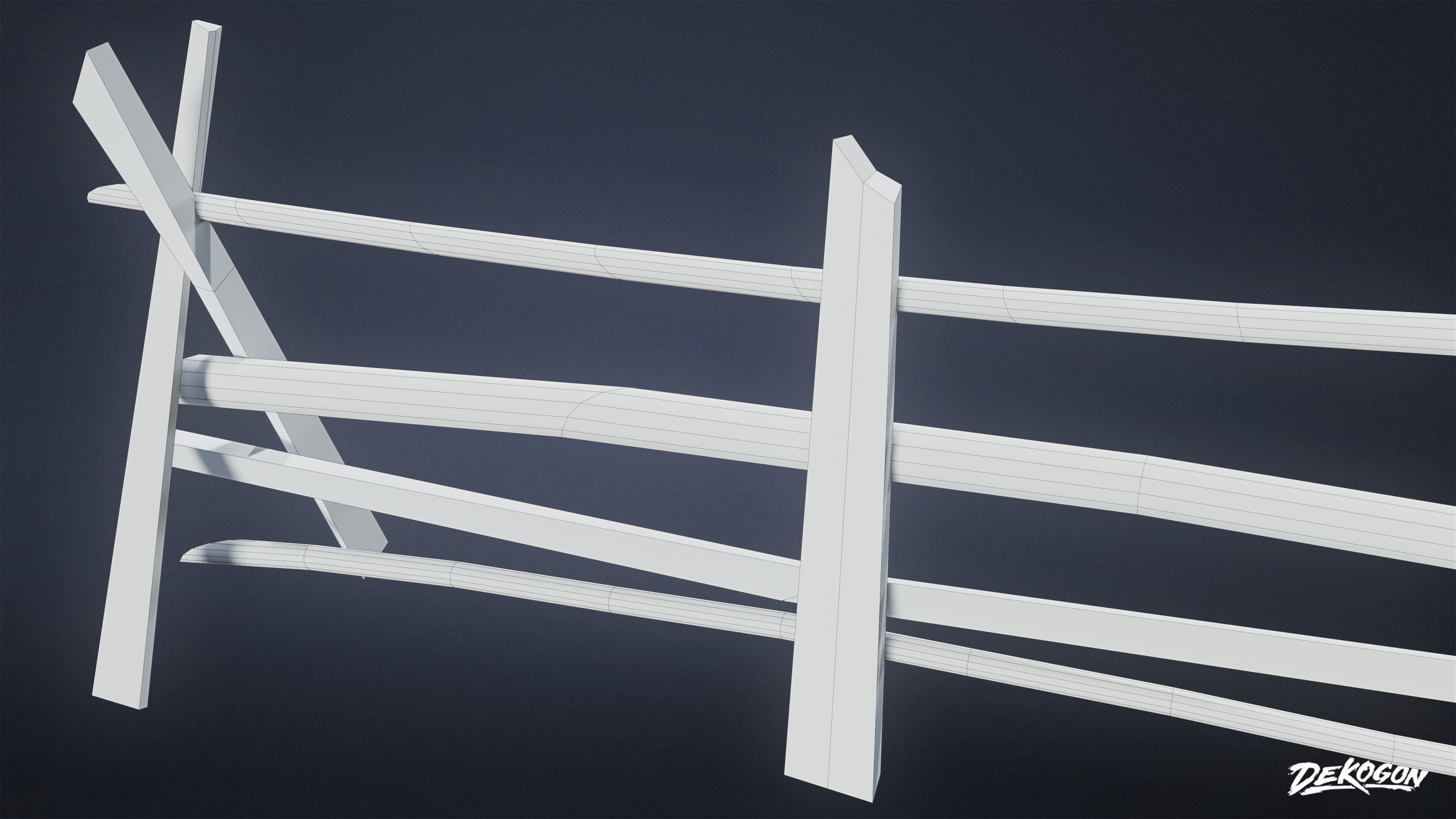 GATES AND FENCES - Fence 16 - LOW POLY Low-poly 3D model_7