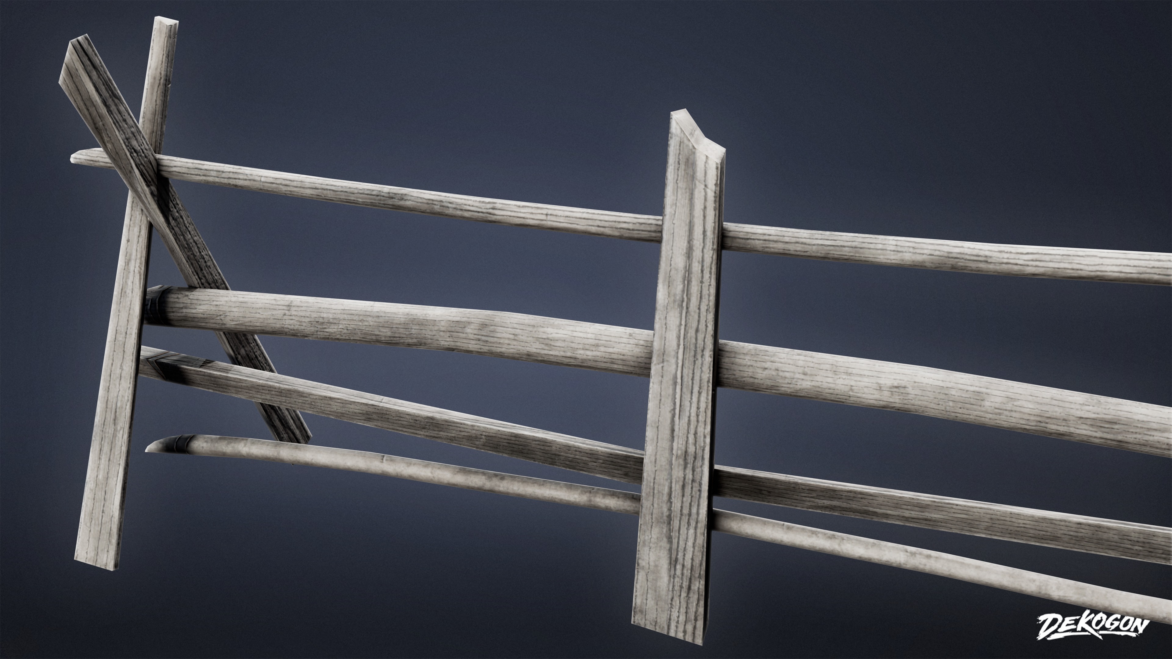GATES AND FENCES - Fence 16 - LOW POLY Low-poly 3D model_6