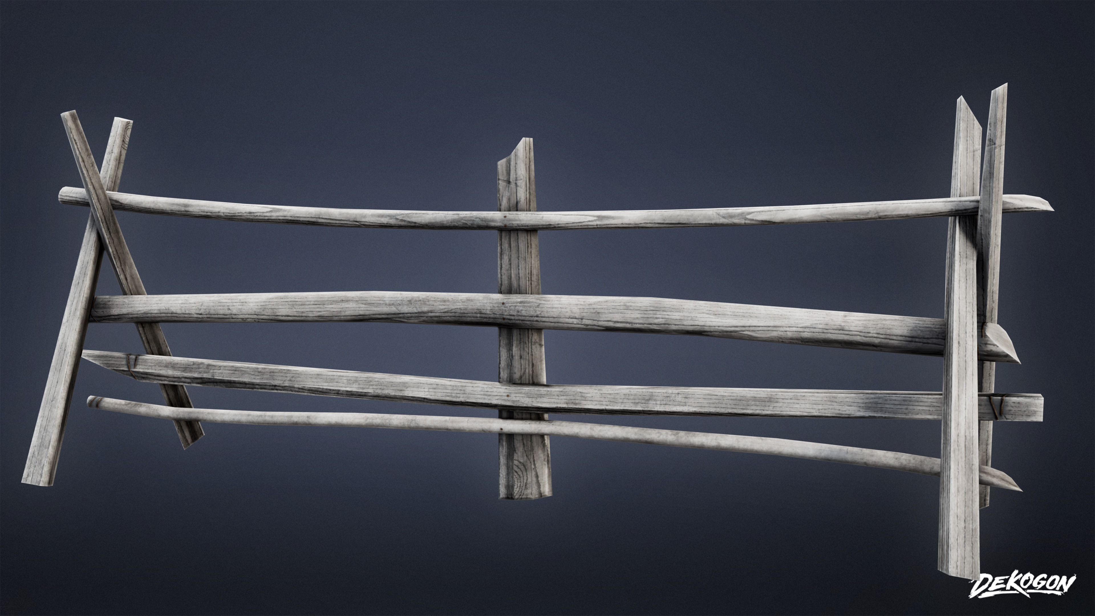 GATES AND FENCES - Fence 16 - LOW POLY Low-poly 3D model_1